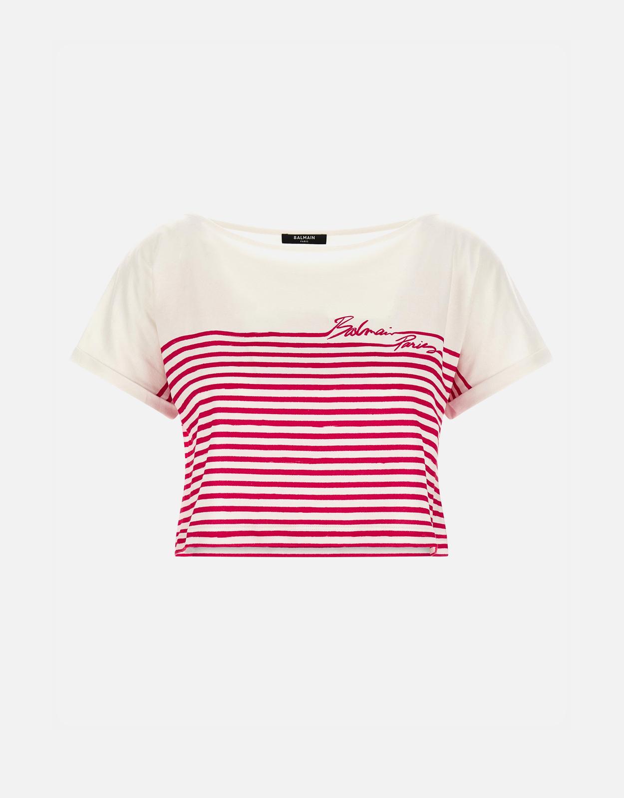 Balmain Marinire Cotton Cropped Shirt Balmain Marinire Cotton Cropped Shirt