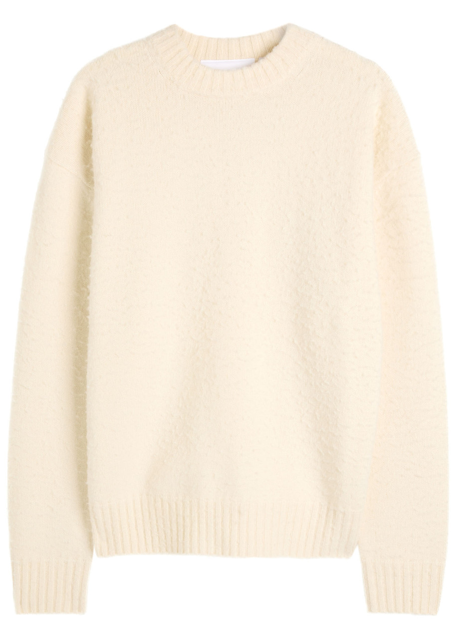 Axel Arigato Miles Textured Wool-blend Jumper – Off White Axel Arigato Miles Textured Wool-blend Jumper – Off White
