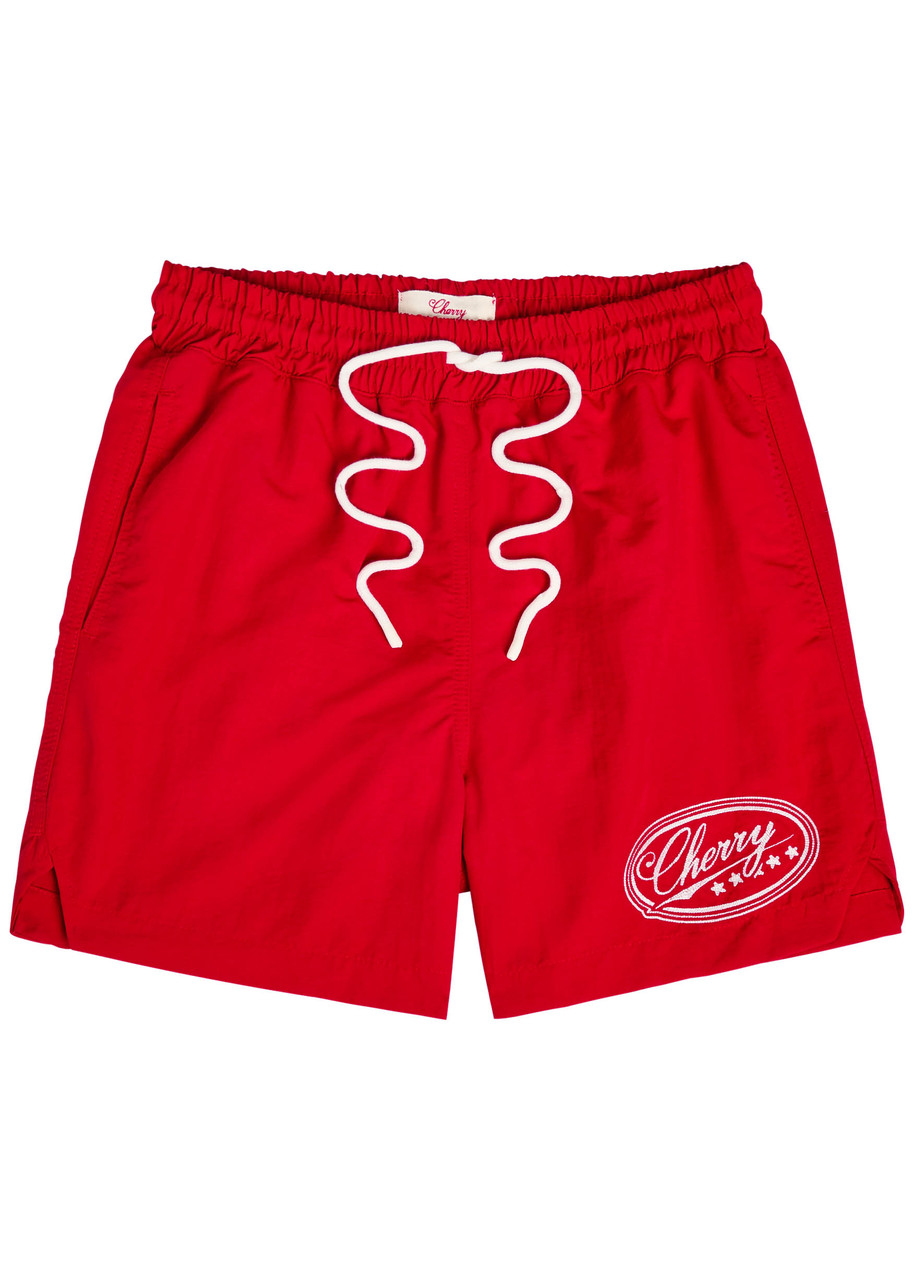 Cherry Los Angeles Five Star Logo-embroidered Nylon Swim Shorts – Red Cherry Los Angeles Five Star Logo-embroidered Nylon Swim Shorts – Red