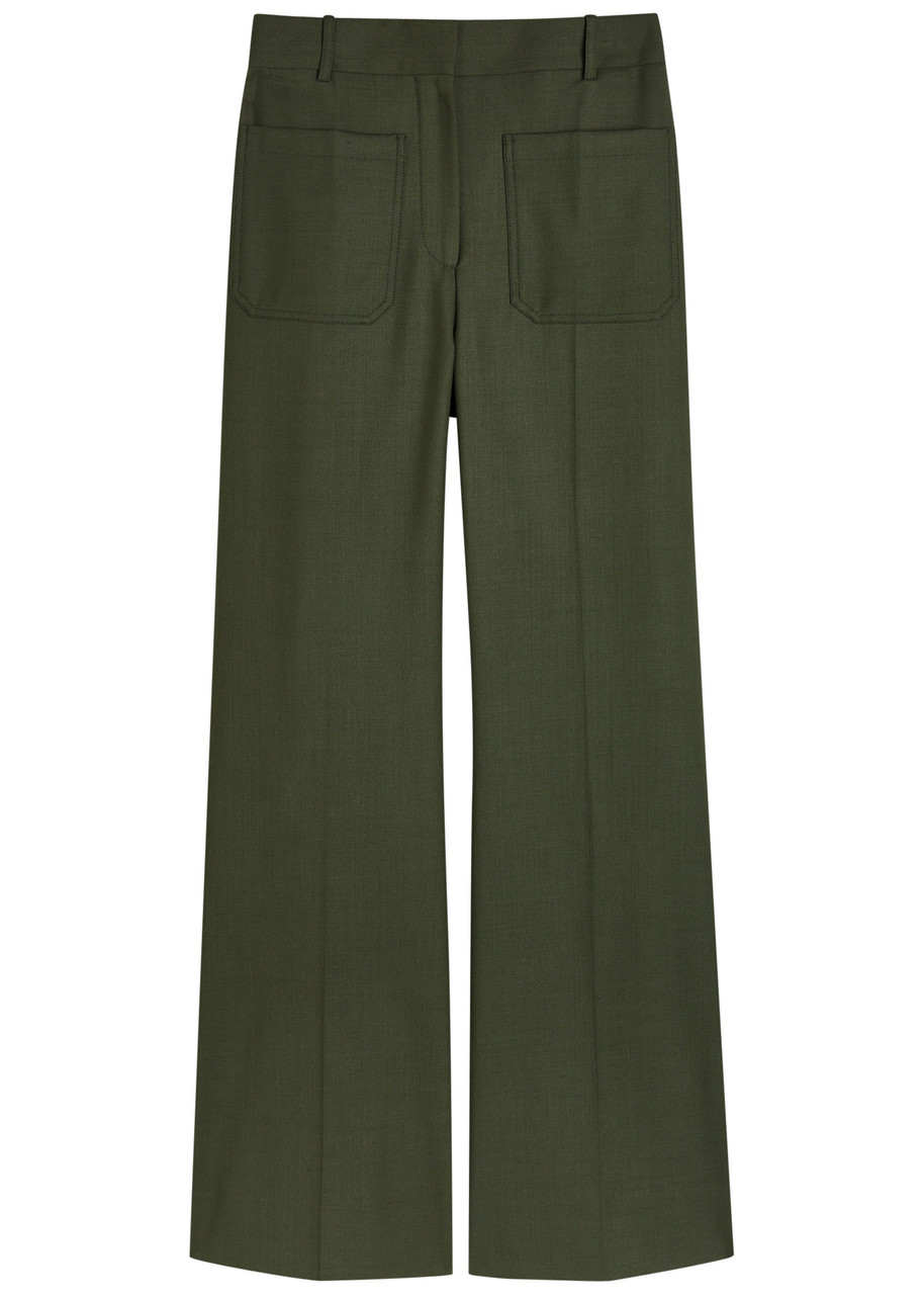 Victoria Beckham Alina Twill Trousers – Green – M Victoria Beckham Alina Twill Trousers – Green – M