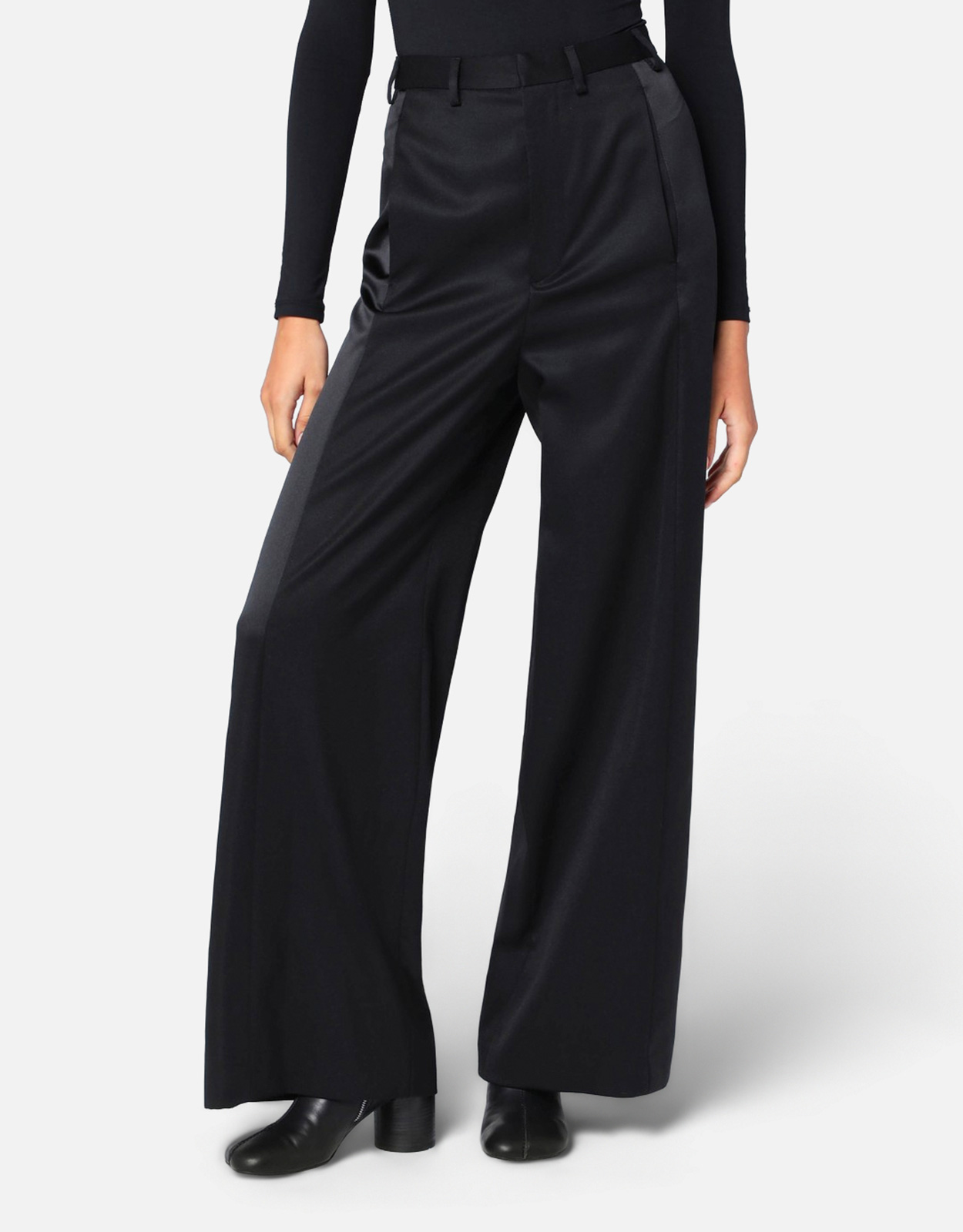 MM Maison Margiela Tailored Wool Blend Contrast Panel Straight-Leg Trousers – IT MM Maison Margiela Tailored Wool Blend Contrast Panel Straight-Leg Trousers – IT