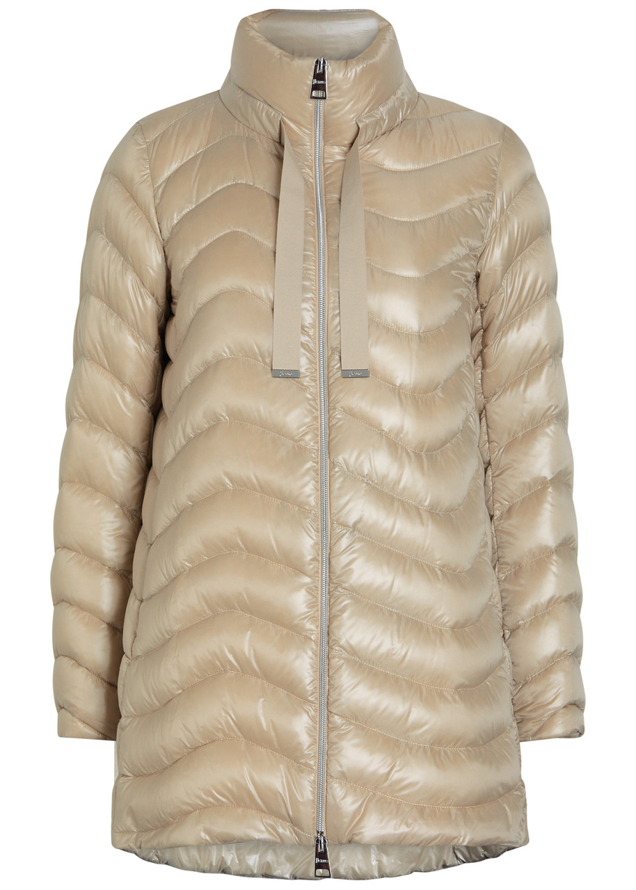 Herno Quilted Glossed Shell Jacket – Beige – M Herno Quilted Glossed Shell Jacket – Beige – M