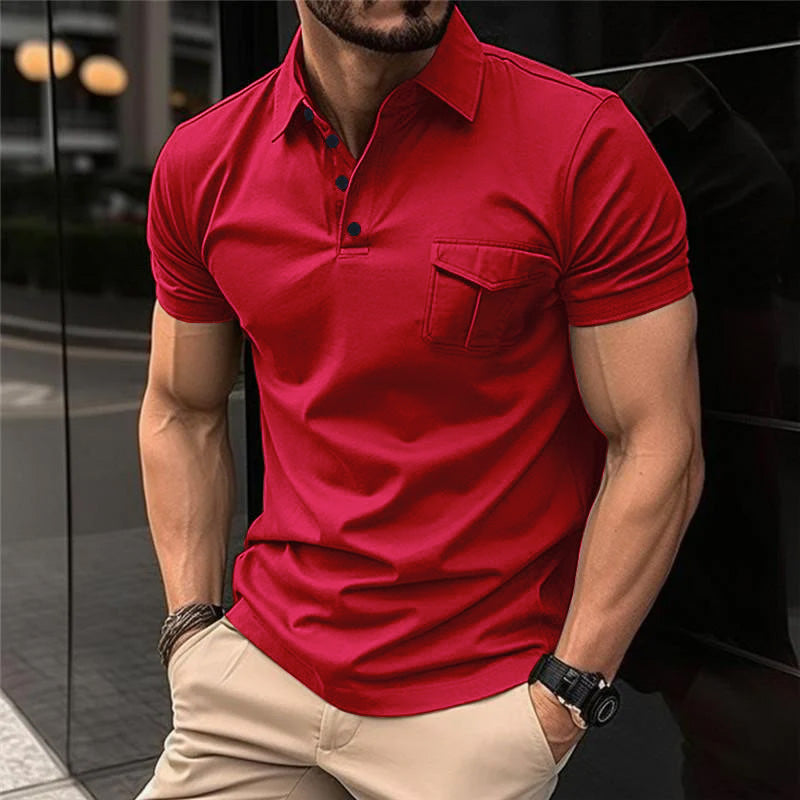 【CLEARANCE】Men’s Casual Slim Lapel Short Sleeve Polo Shirt M 【CLEARANCE】Men’s Casual Slim Lapel Short Sleeve Polo Shirt M