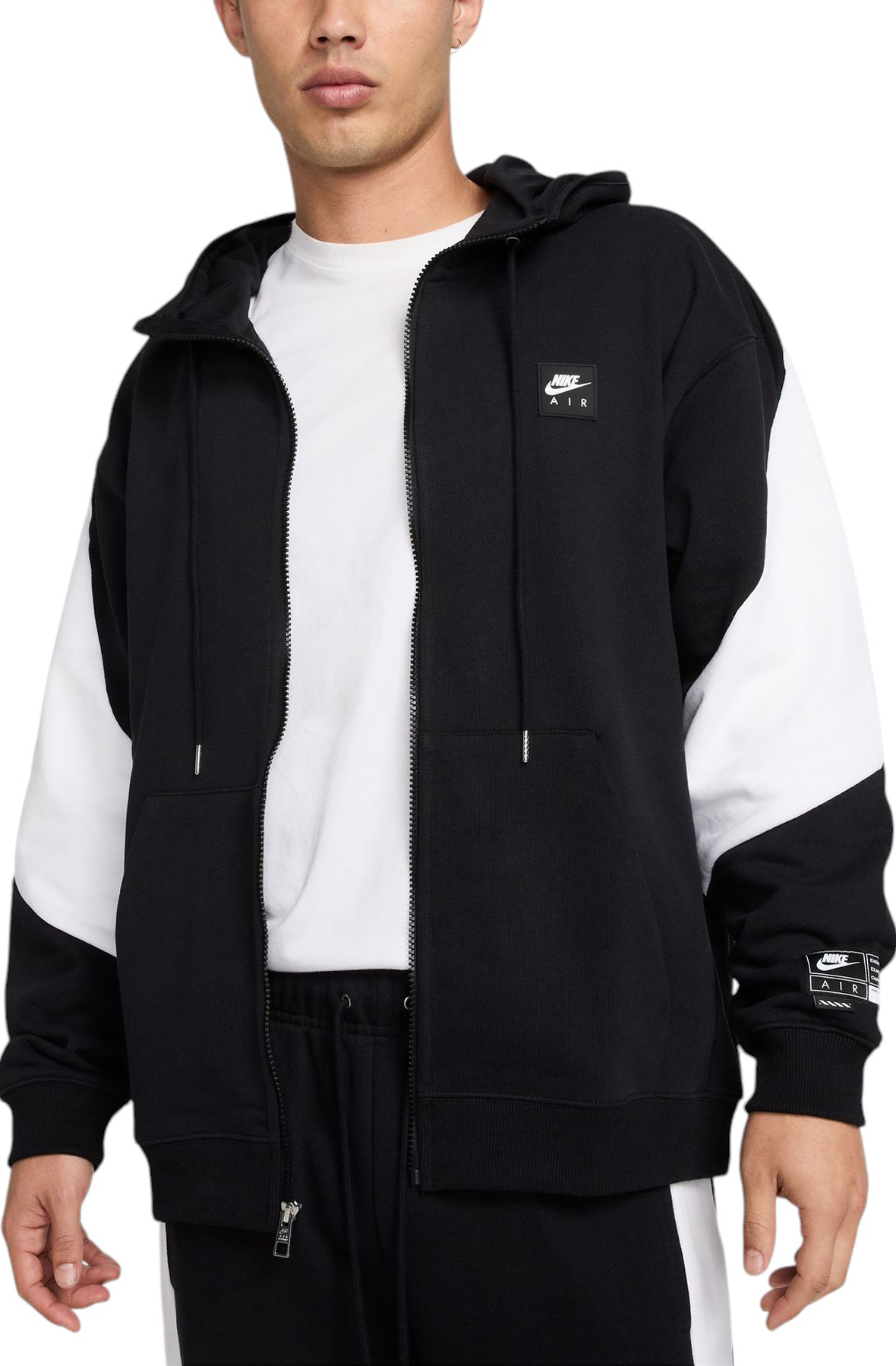 Men Full-Zip Fleece Hoodie BLACKWHITEWHITE Hoodies L BLACKWHITEWHITE Men Full-Zip Fleece Hoodie BLACKWHITEWHITE Hoodies L BLACKWHITEWHITE