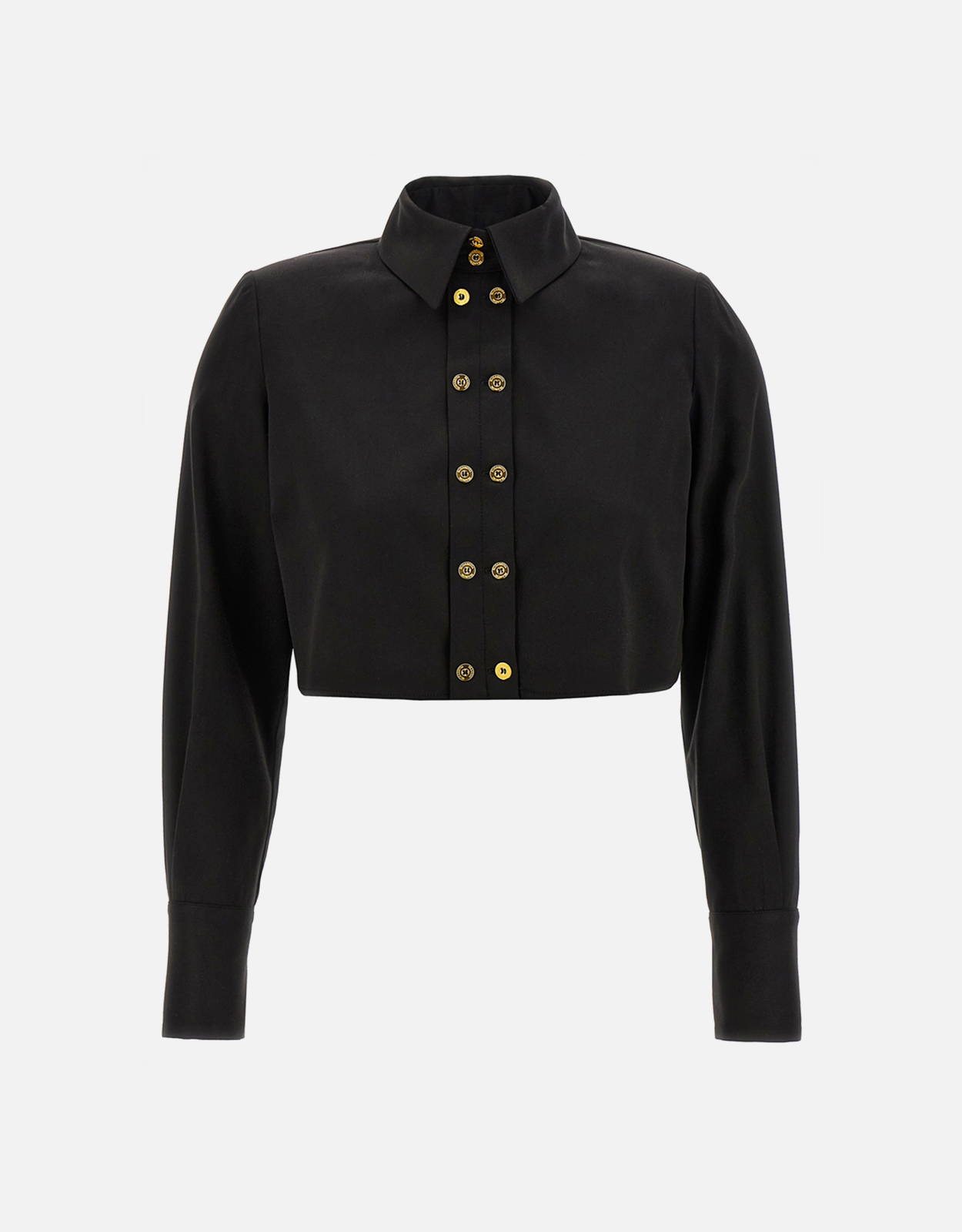Elisabetta Franchi Cropped Cotton Satin Shirt – IT Elisabetta Franchi Cropped Cotton Satin Shirt – IT