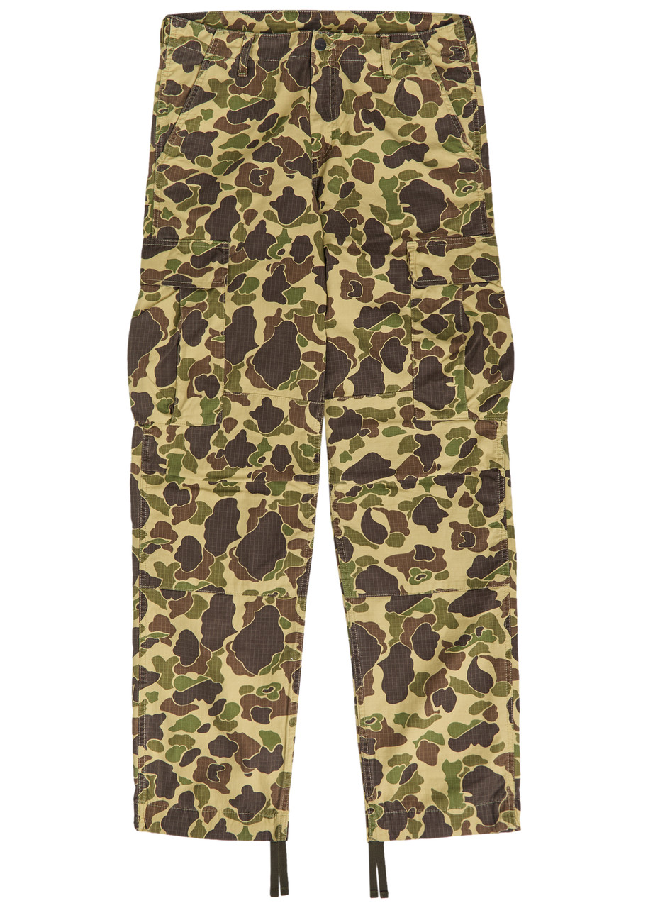Carhartt Wip Duck Camouflage Straight-leg Cargo Trousers – Green Carhartt Wip Duck Camouflage Straight-leg Cargo Trousers – Green