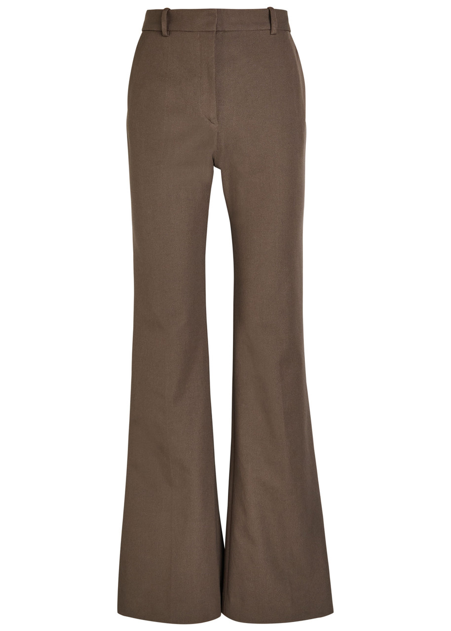 Joseph Tafira Flared-leg Stretch-twill Trousers – Brown Light – M Joseph Tafira Flared-leg Stretch-twill Trousers – Brown Light – M