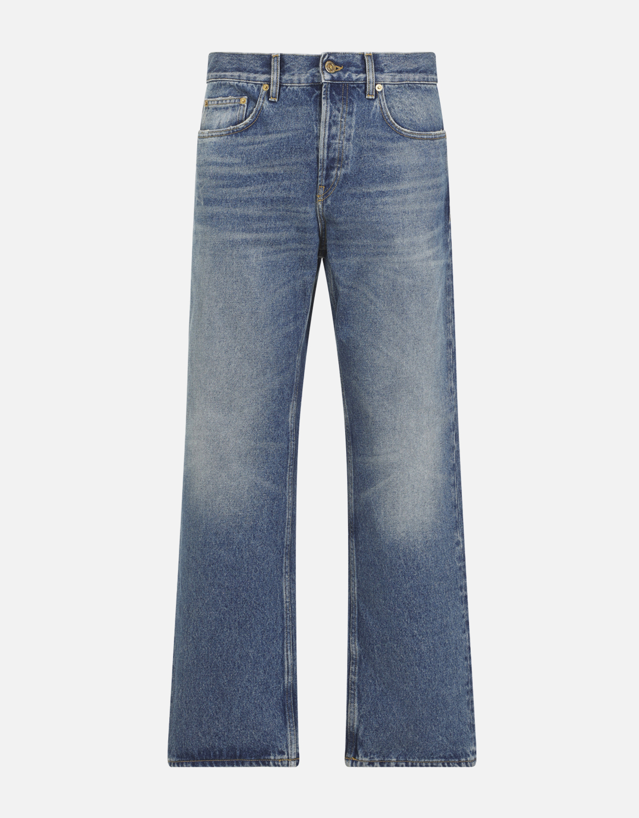 Golden Goose Men’s Journey Cotton Medium Wash Loose Jeans Golden Goose Men’s Journey Cotton Medium Wash Loose Jeans