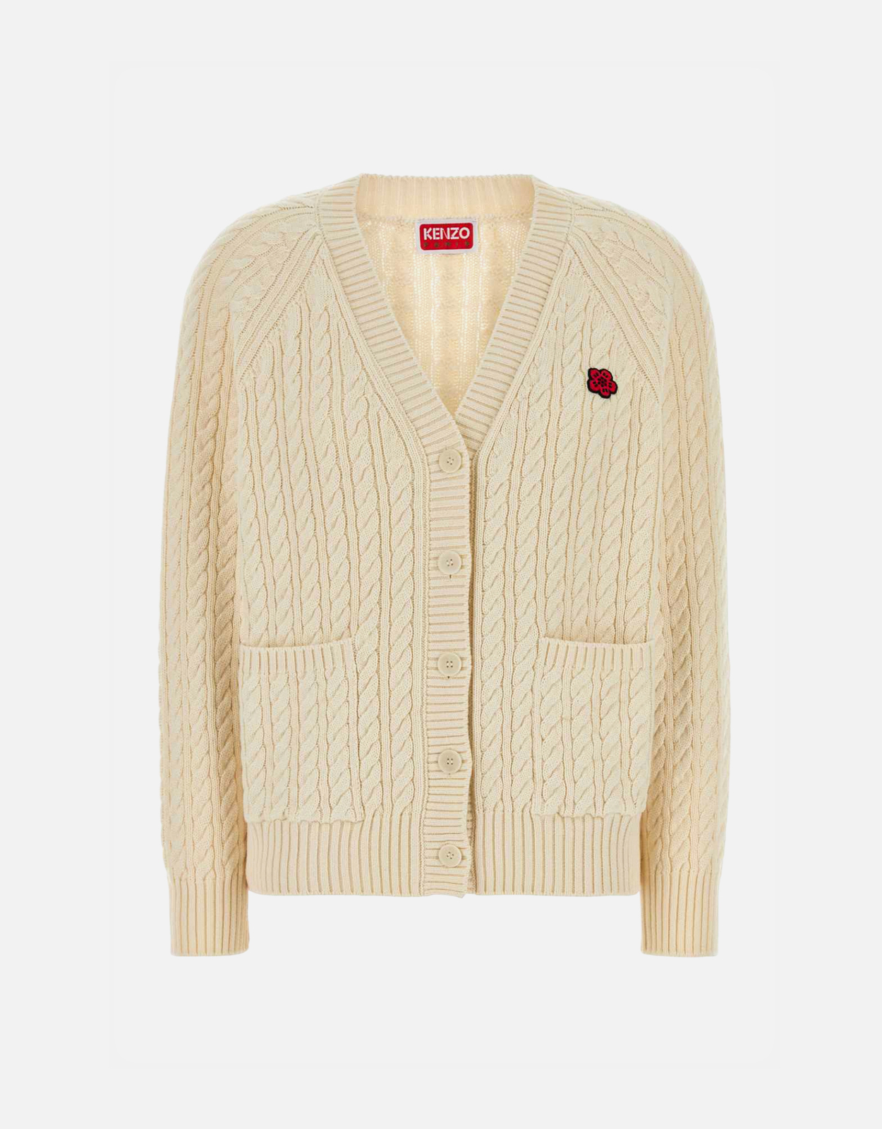 Kenzo Cotton Wool Boke Flower Loose Knit Cardigan