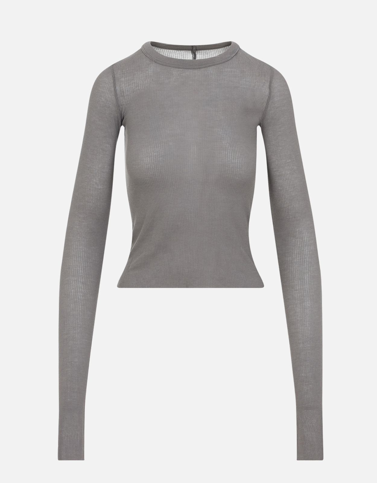 Rick Owens Cropped Rib Viscose Silk Long Sleeve Shirt – IT Rick Owens Cropped Rib Viscose Silk Long Sleeve Shirt – IT