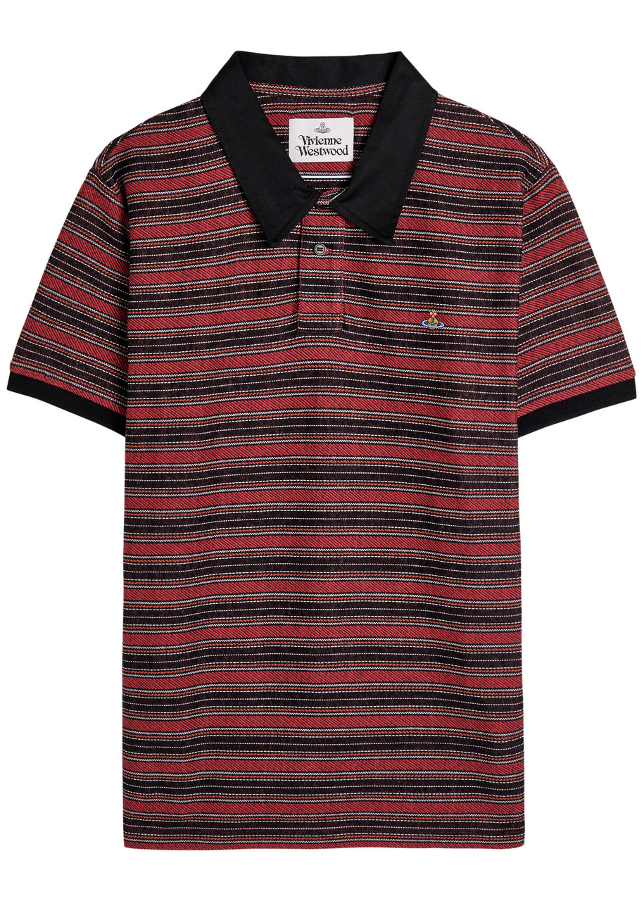 Vivienne Westwood Striped Logo Cotton Polo Shirt – Red Vivienne Westwood Striped Logo Cotton Polo Shirt – Red