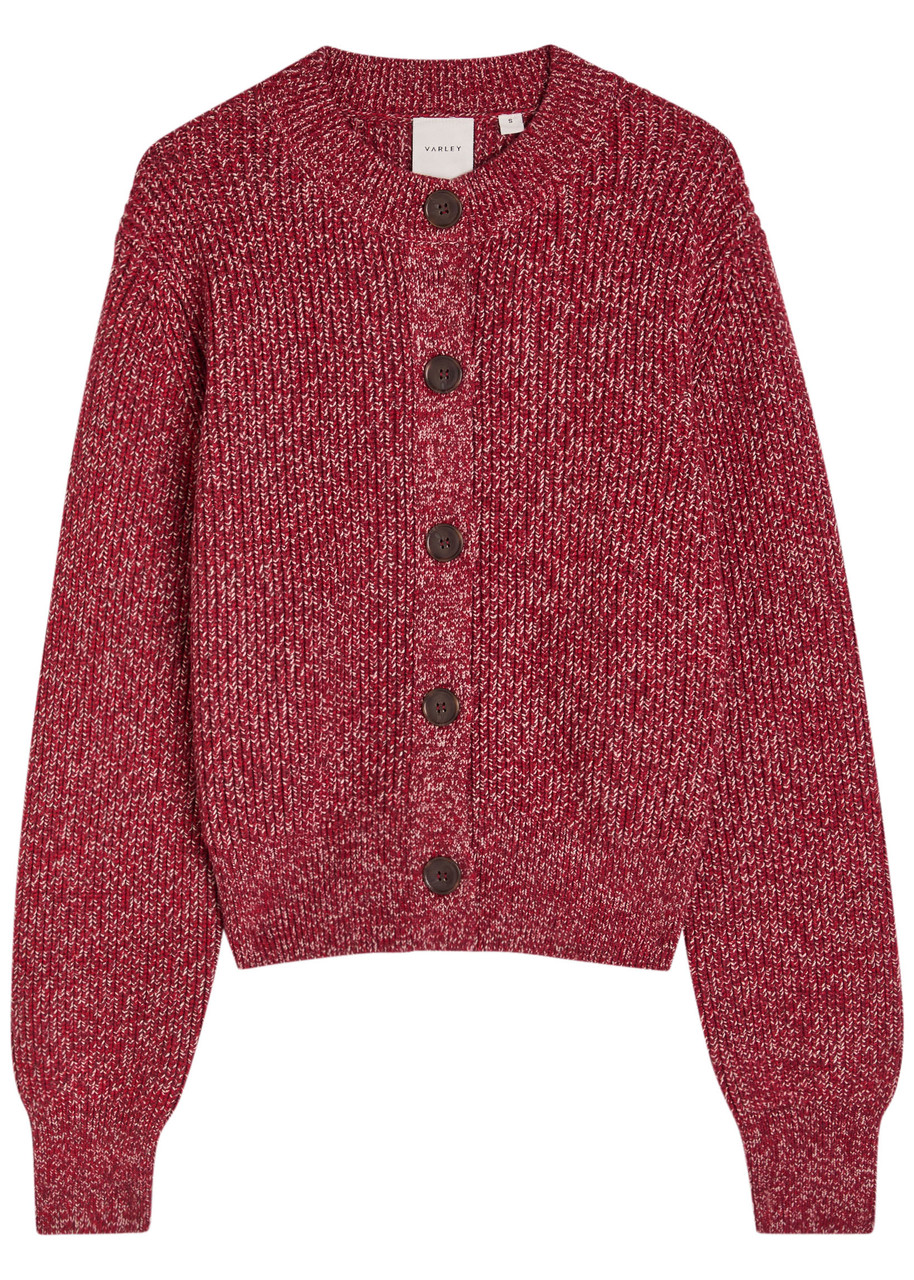 Varley Patricia Ribbed Knit Cardigan – Red Varley Patricia Ribbed Knit Cardigan – Red