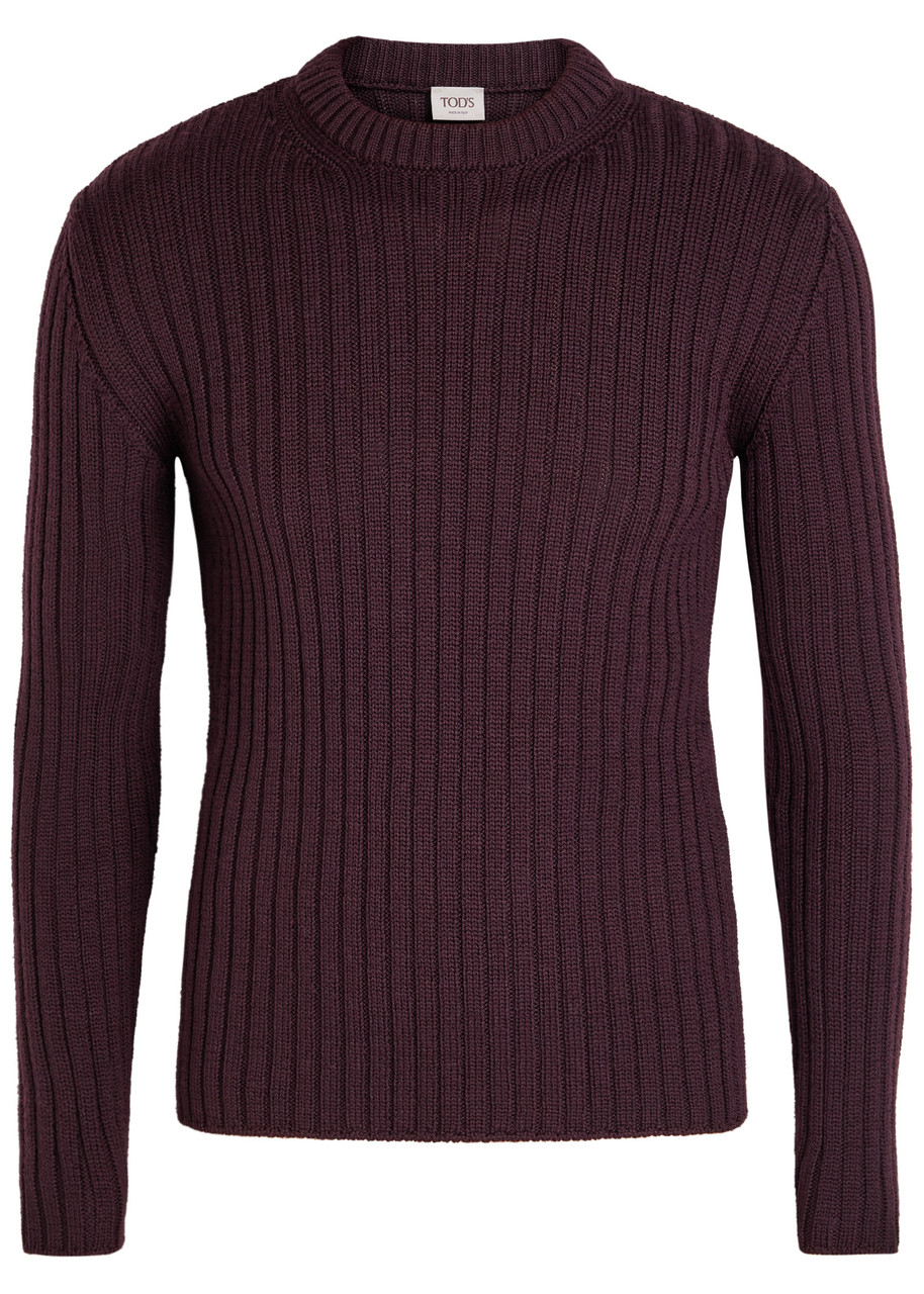 Tods Ribbed Merino Wool Jumper – Red Tods Ribbed Merino Wool Jumper – Red