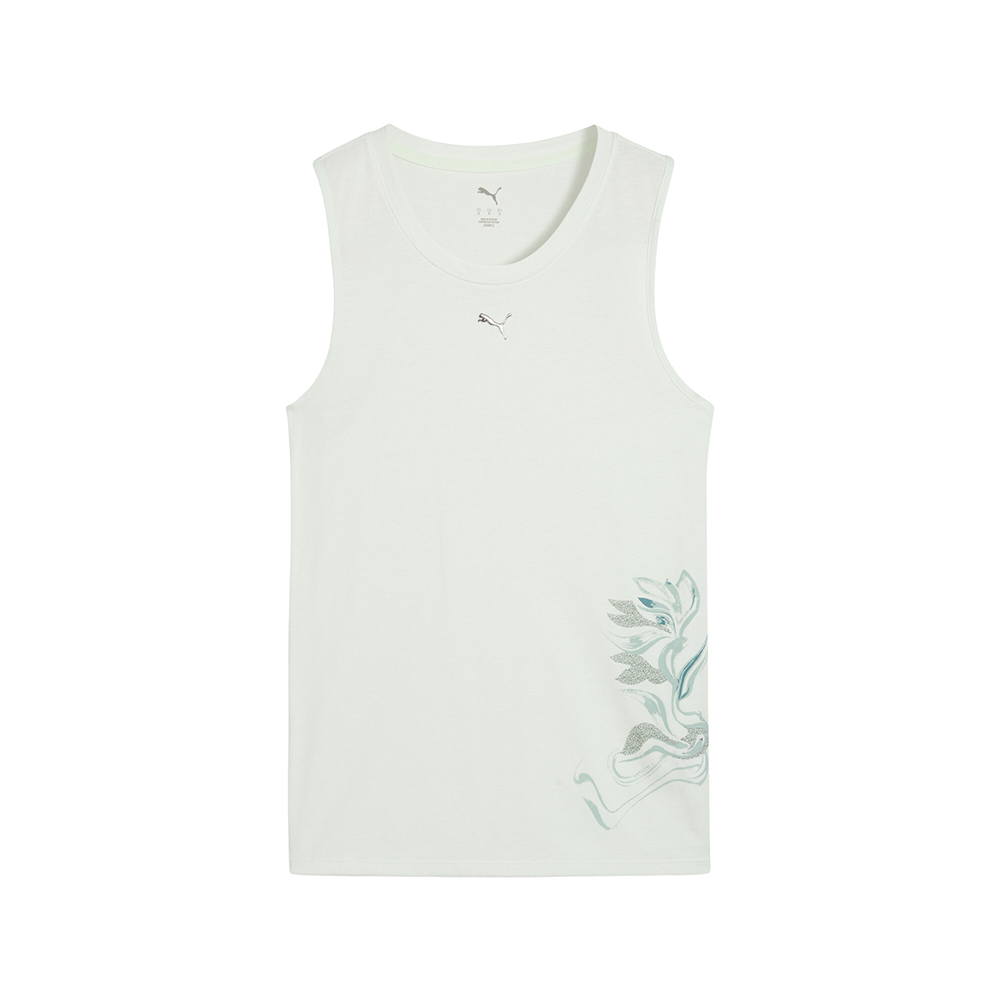 PUMA Green Terrains Graphic Crew Neck Athletic Tank Top PUMA Green Terrains Graphic Crew Neck Athletic Tank Top