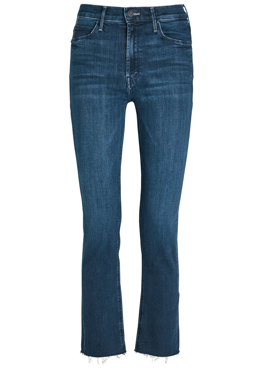 Mother The Dazzler Ankle Fray Slim Straight-leg Jeans – Blue – W S Mother The Dazzler Ankle Fray Slim Straight-leg Jeans – Blue – W S