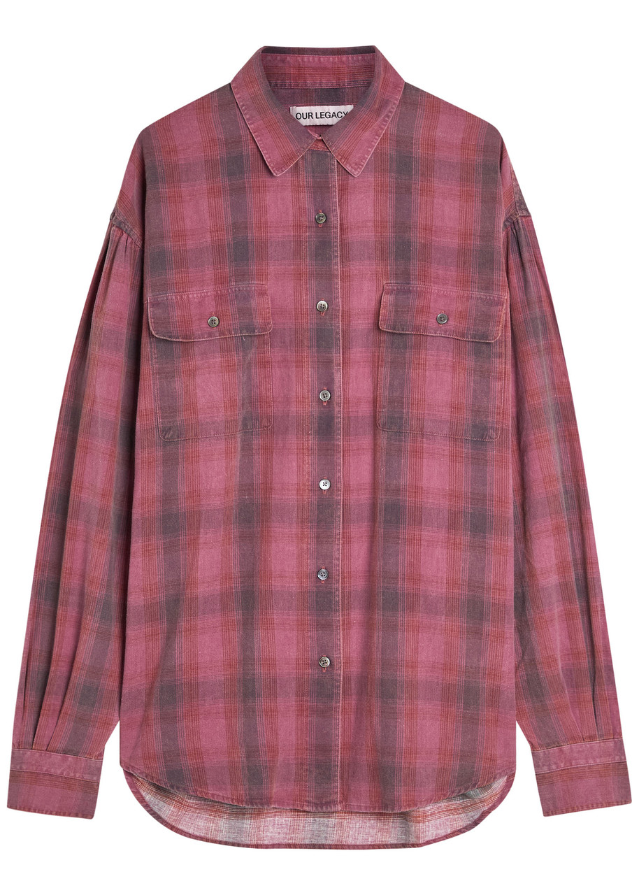 Our Legacy Dime Plaid Flannel Shirt – Red – Our Legacy Dime Plaid Flannel Shirt – Red –