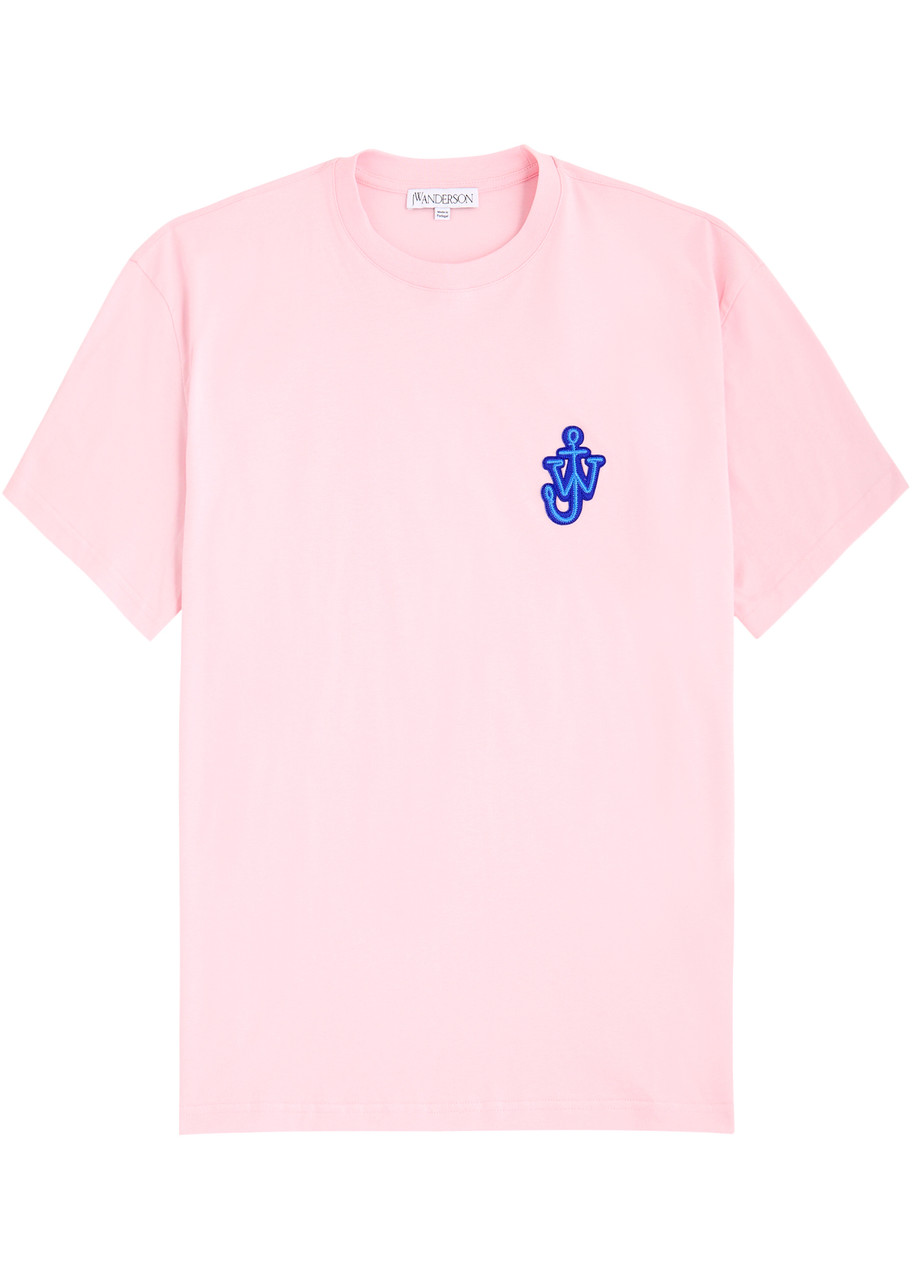 JW Anderson Logo-appliqud Cotton shirt – Pink JW Anderson Logo-appliqud Cotton shirt – Pink