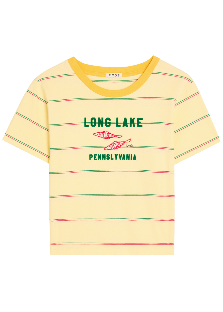 Bode Summertime Striped Cotton shirt – Yellow – M M Bode Summertime Striped Cotton shirt – Yellow – M M