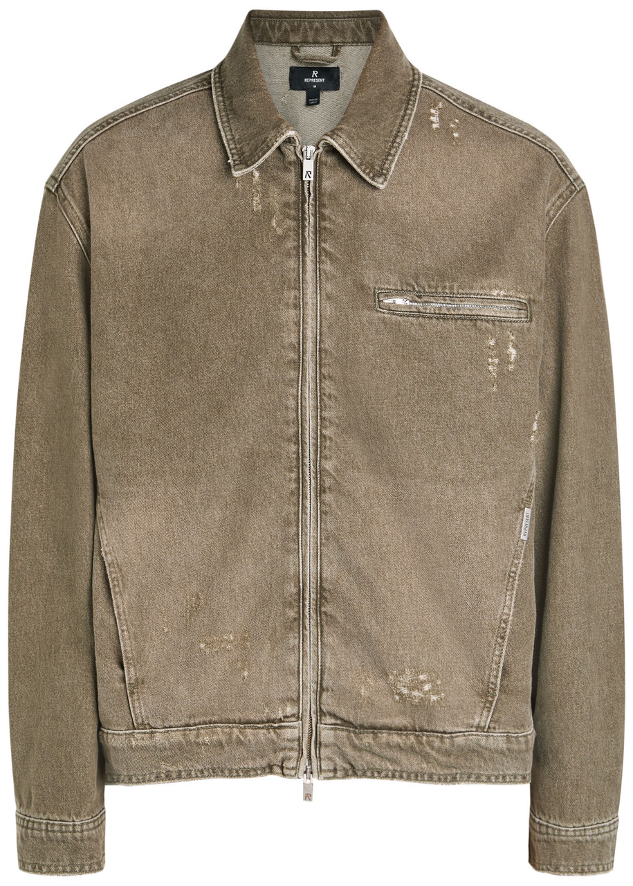 Represent Collared Denim Jacket – Olive Represent Collared Denim Jacket – Olive
