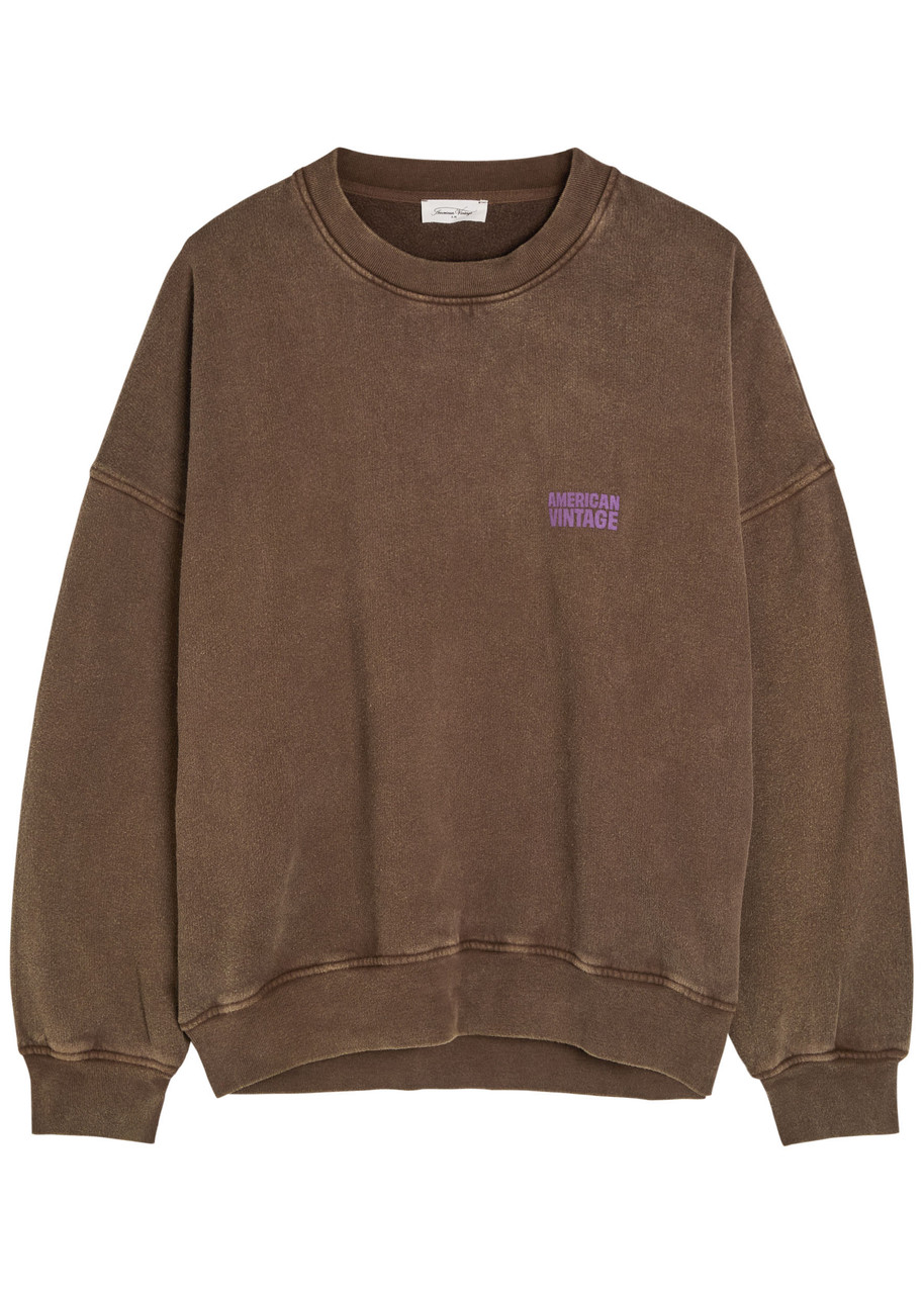 American Vintage Plizzy Logo-print Cotton Sweatshirt – Light Brown – S – S American Vintage Plizzy Logo-print Cotton Sweatshirt – Light Brown – S – S