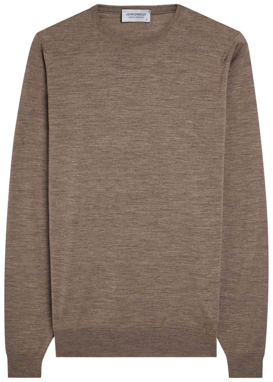 John Smedley Lundy Fine-knit Merino Wool Jumper – Brown John Smedley Lundy Fine-knit Merino Wool Jumper – Brown