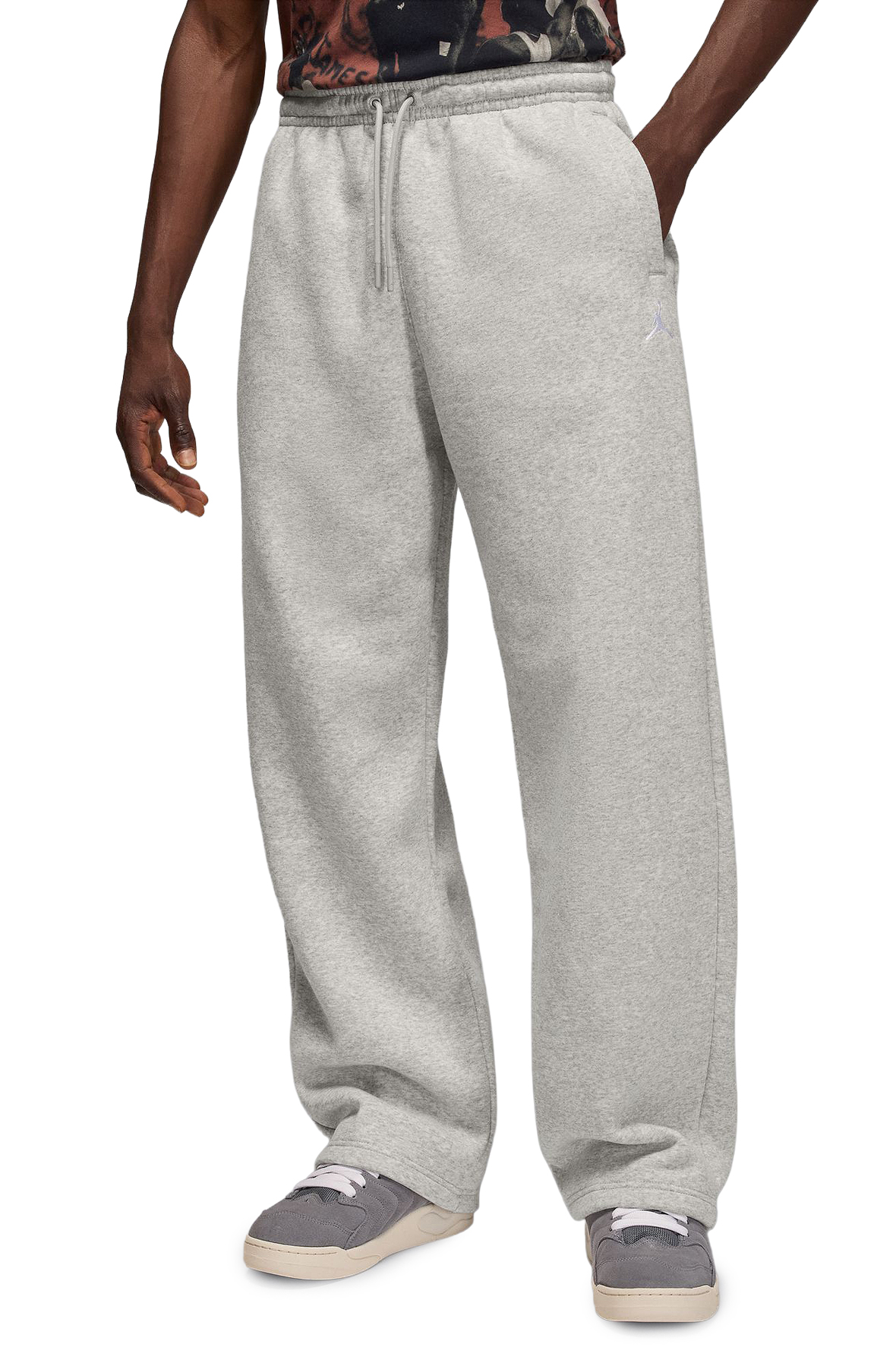 Men Brooklyn Fleece Oversized Open-Hem Pants Grey HeatherWhite Sweatpants Grey HeatherWhite Men Brooklyn Fleece Oversized Open-Hem Pants Grey HeatherWhite Sweatpants Grey HeatherWhite