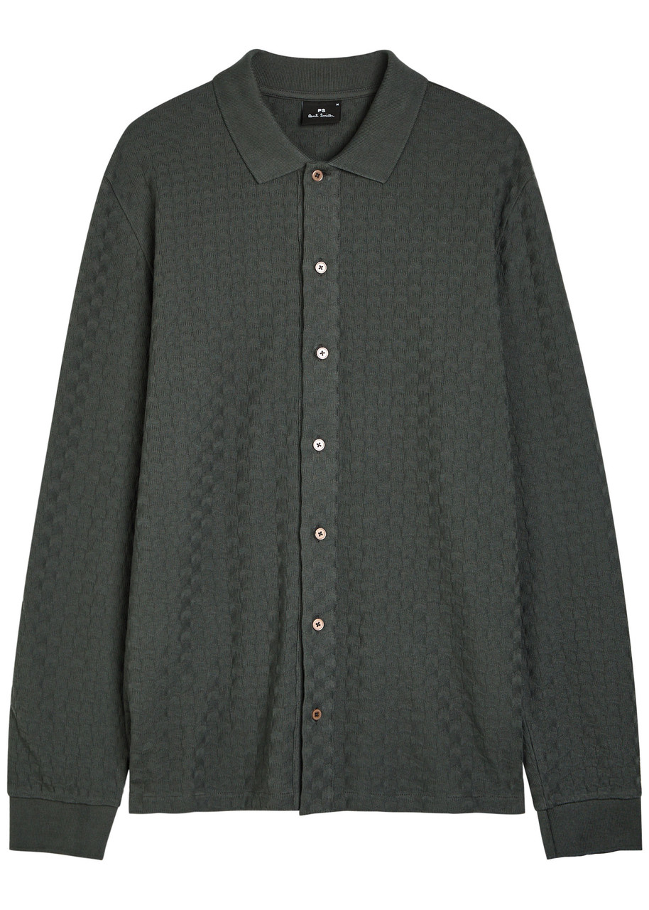 PS Paul Smith Textured Cotton Cardigan – Grey PS Paul Smith Textured Cotton Cardigan – Grey