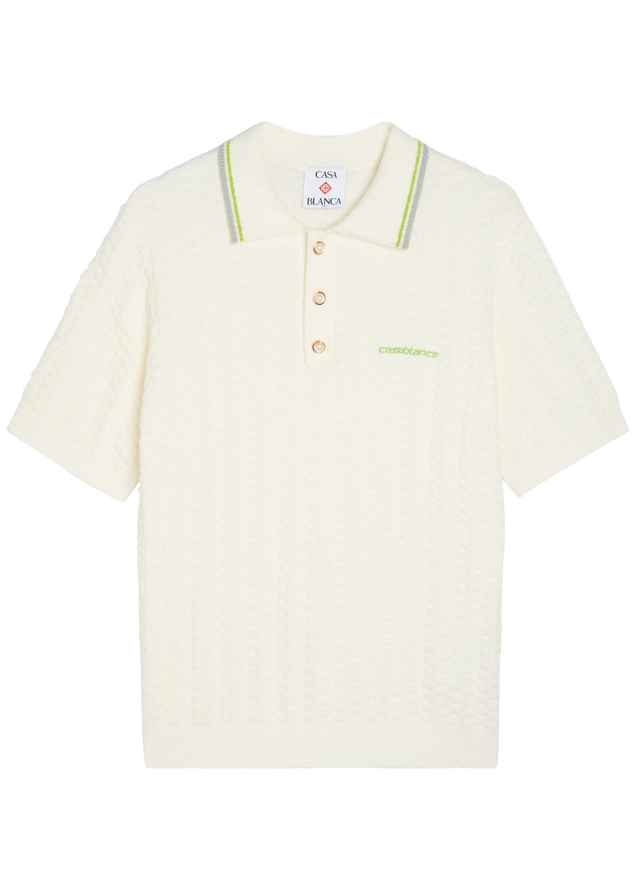 Casablanca Tennis Boucl Polo Shirt – Off White