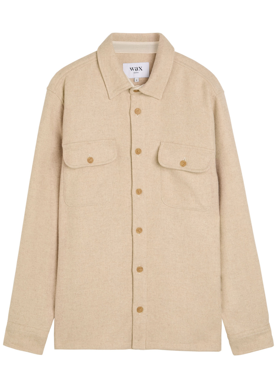 Wax London Lomond Wool-blend Overshirt – Ecru