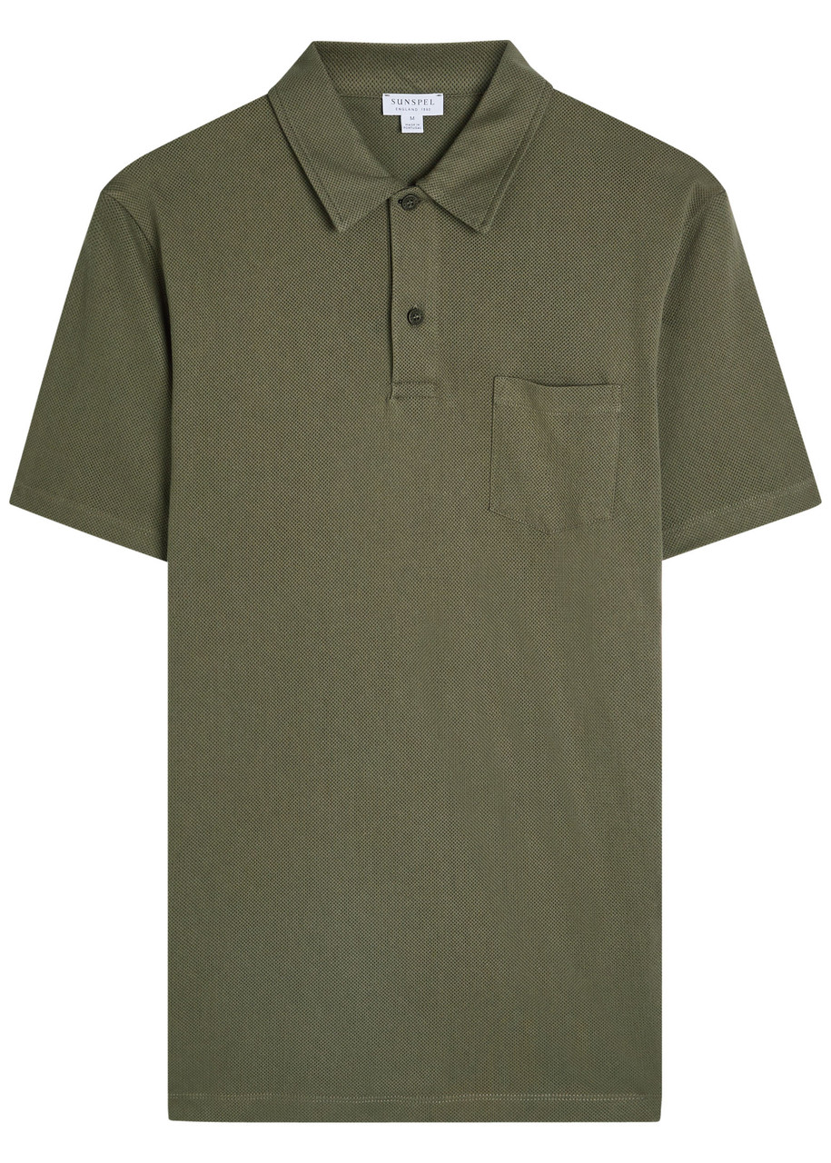 Sunspel Cotton Polo Shirt – Khaki Sunspel Cotton Polo Shirt – Khaki
