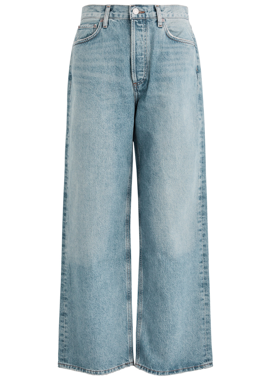 Agolde Low Slung Baggy Distressed Wide-leg Jeans – Blue – W x Agolde Low Slung Baggy Distressed Wide-leg Jeans – Blue – W x