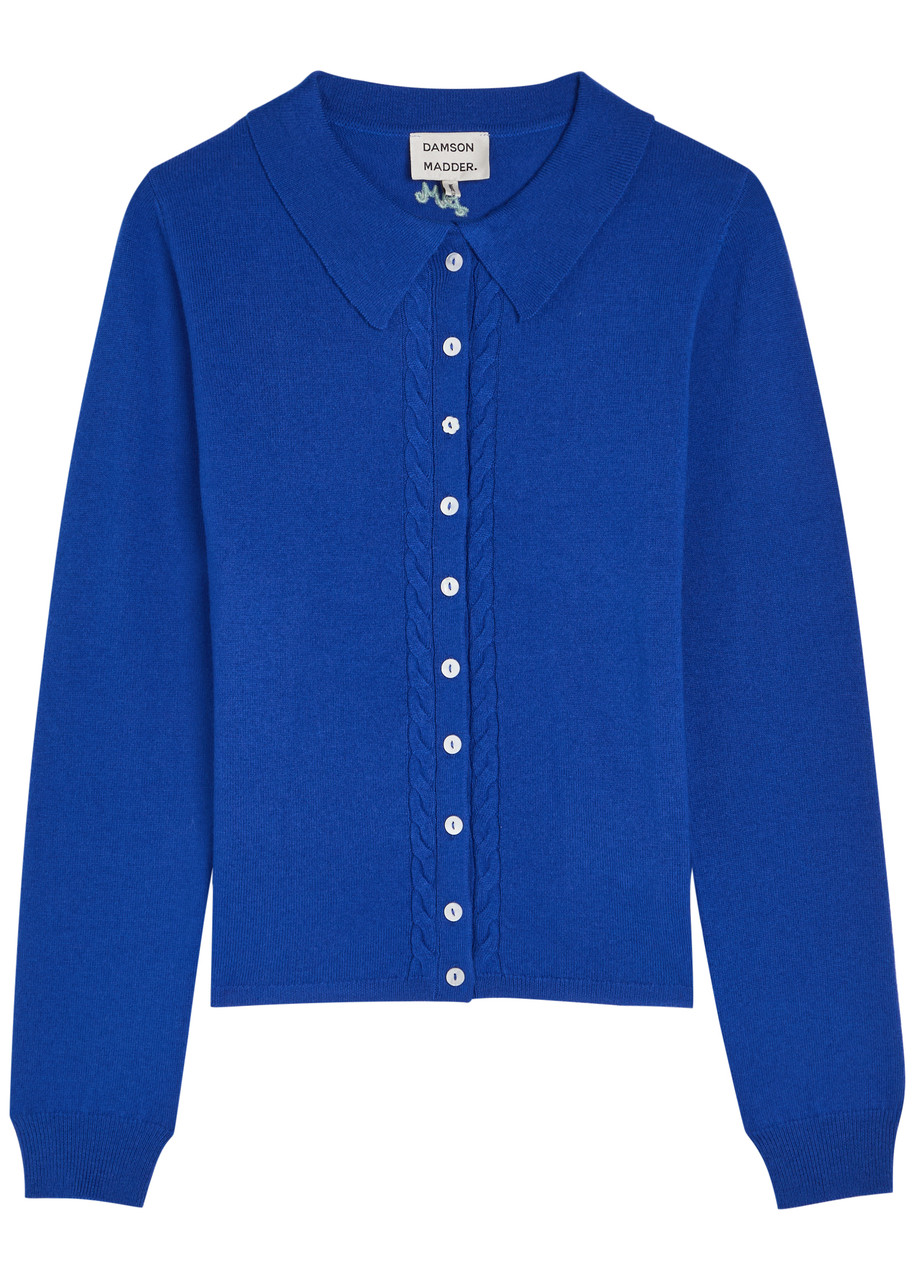 Damson Madder Voula Wool and Cashmere-blend Cardigan – Blue – S Damson Madder Voula Wool and Cashmere-blend Cardigan – Blue – S