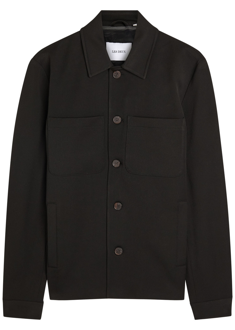 Les Deux Marseille Hybrid Woven Overshirt – Black Les Deux Marseille Hybrid Woven Overshirt – Black