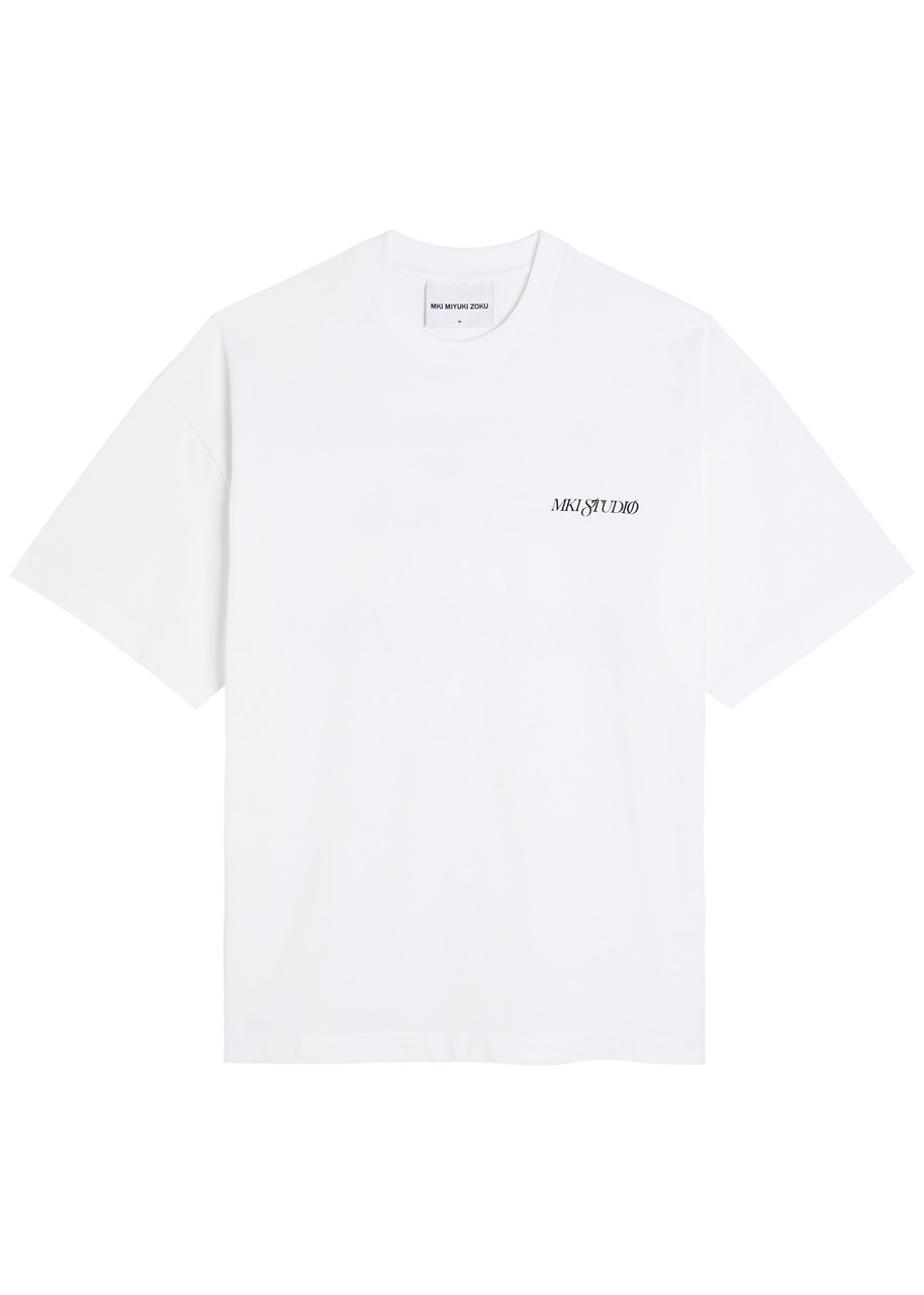 Mki Miyuki Zoku Script Logo-print Cotton shirt – White