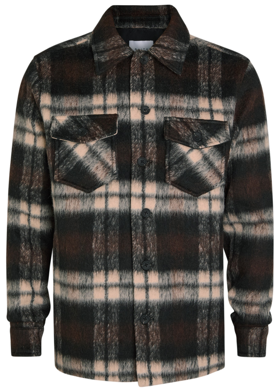 Raith Caldera Plaid Brushed Wool-blend Overshirt – Brown Raith Caldera Plaid Brushed Wool-blend Overshirt – Brown
