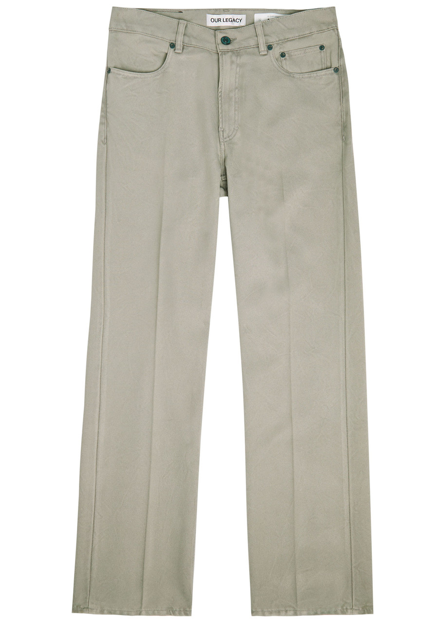 Our Legacy Carlson Cut Bootcut Woven Trousers – Grey – W S Our Legacy Carlson Cut Bootcut Woven Trousers – Grey – W S