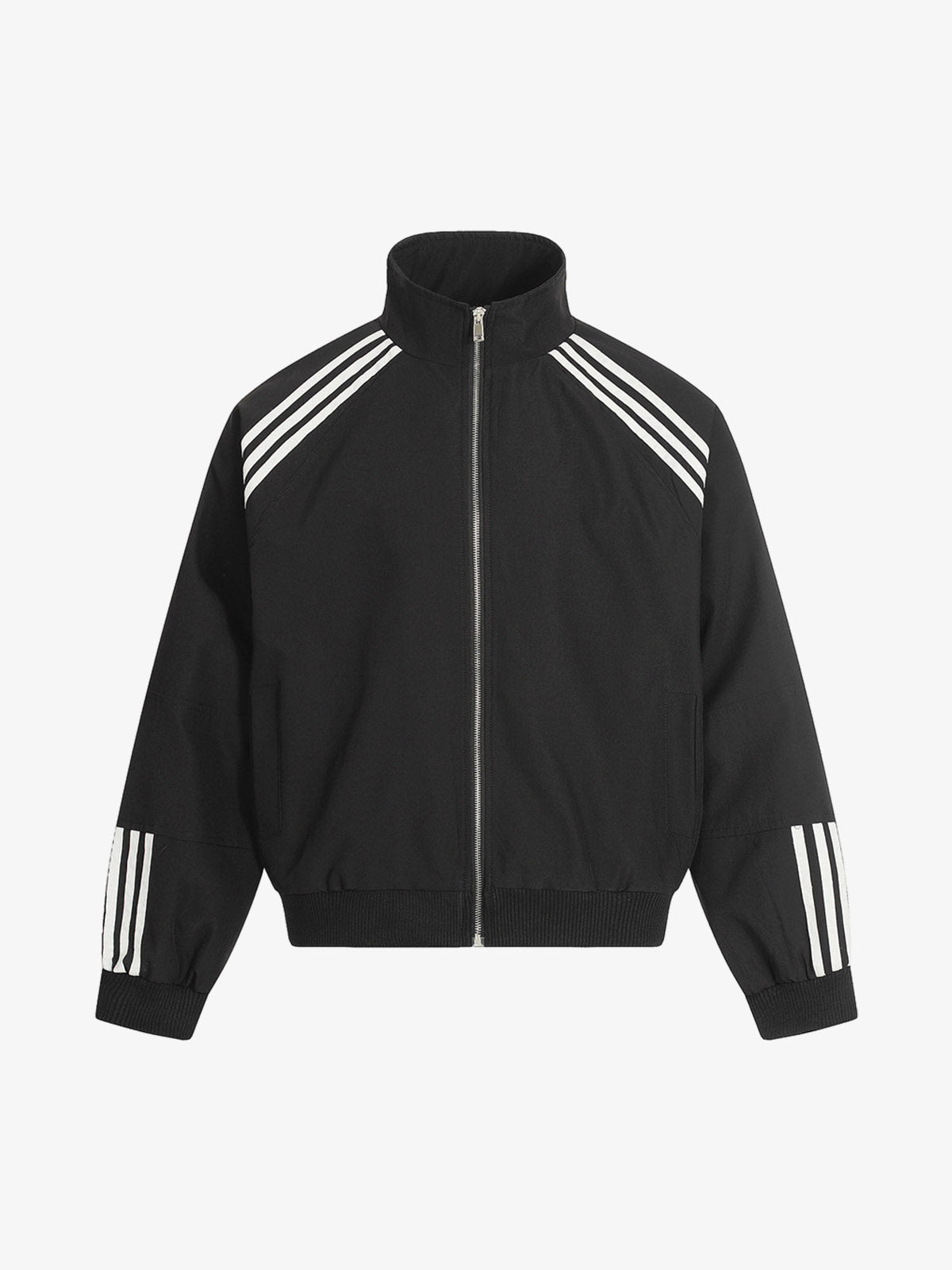 Striped Zip-Up Track Jacket and Wide-Leg Track Pants Set – Black M Jacket Striped Zip-Up Track Jacket and Wide-Leg Track Pants Set – Black M Jacket
