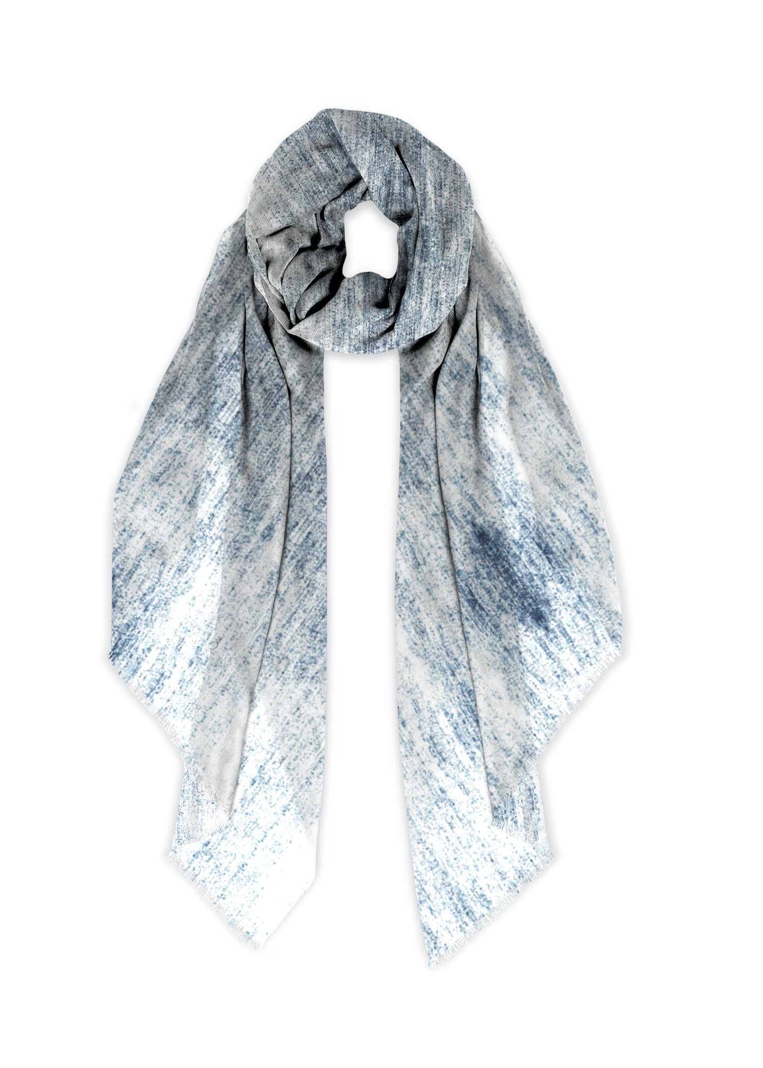 Modal Scarf – Acid Wash Jeans Style by VIDA Original Artist Modal Scarf – Acid Wash Jeans Style by VIDA Original Artist