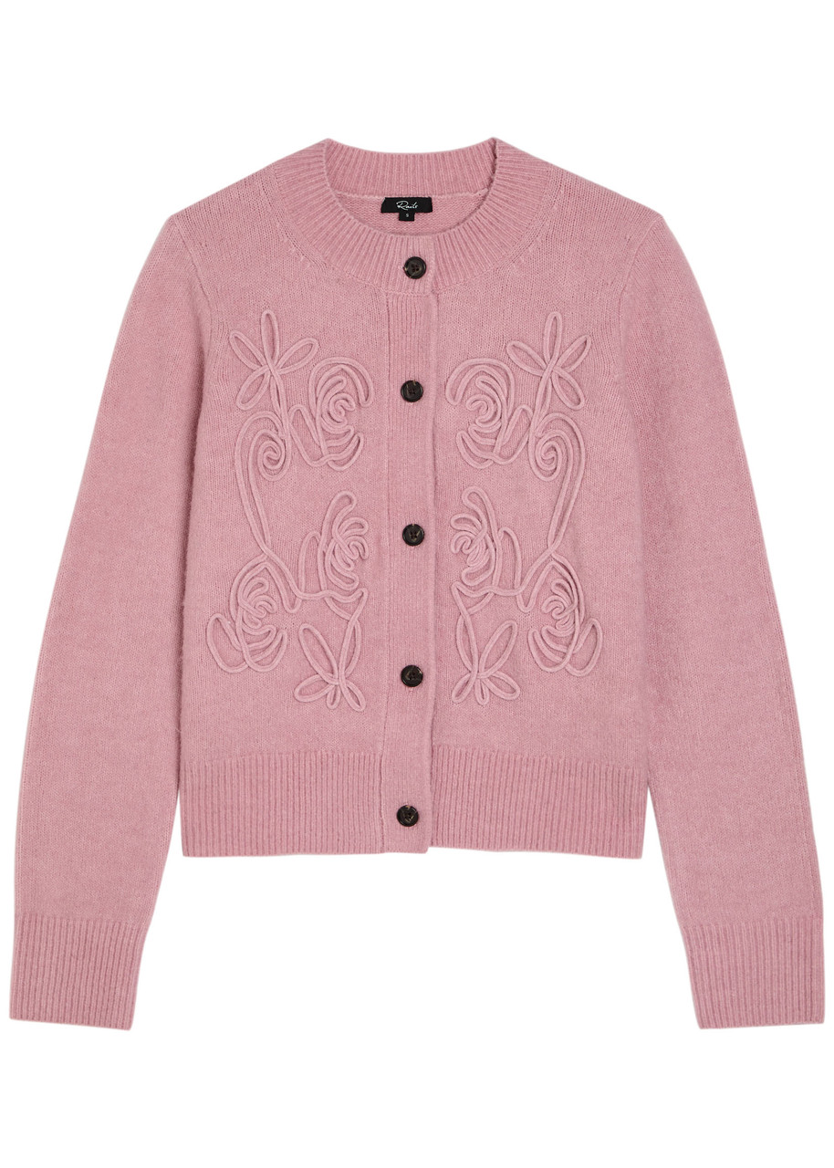 Rails Coralee Floral-embroidery Knit Cardigan – Pink Rails Coralee Floral-embroidery Knit Cardigan – Pink