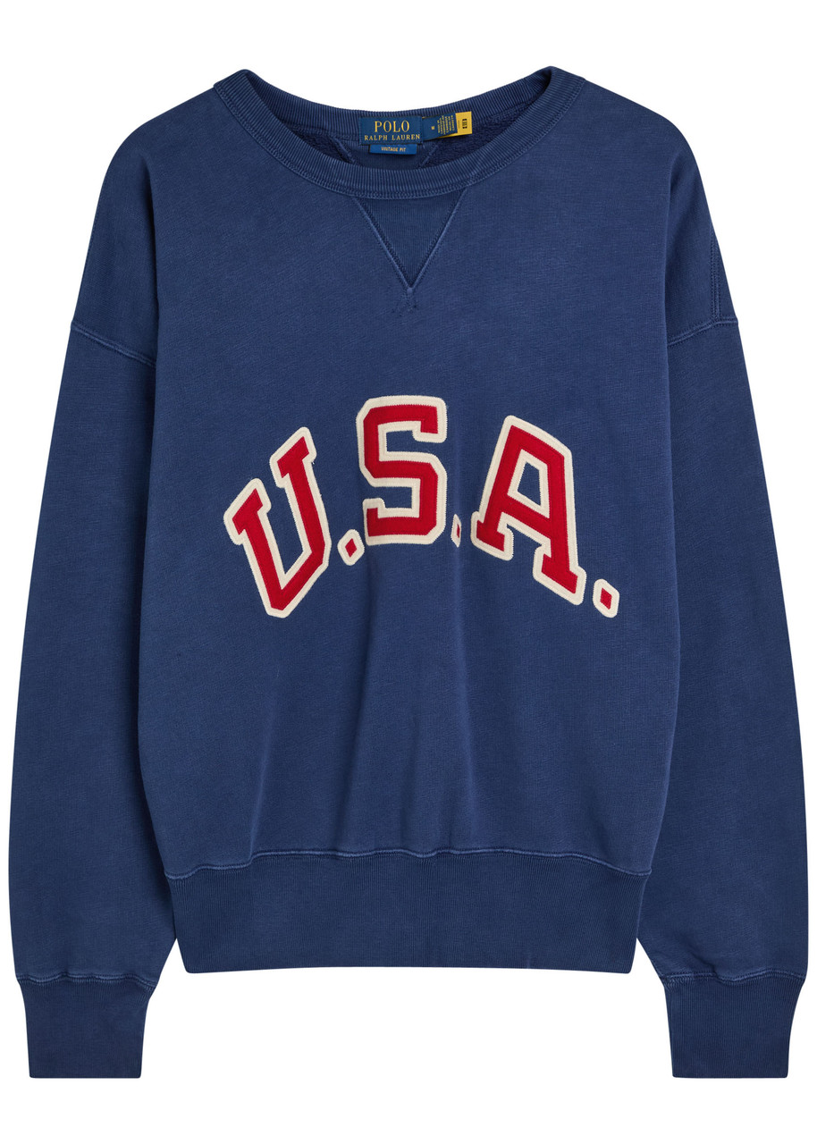 Polo Ralph Lauren Logo-print Cotton-blend Sweatshirt – Dark Blue Polo Ralph Lauren Logo-print Cotton-blend Sweatshirt – Dark Blue