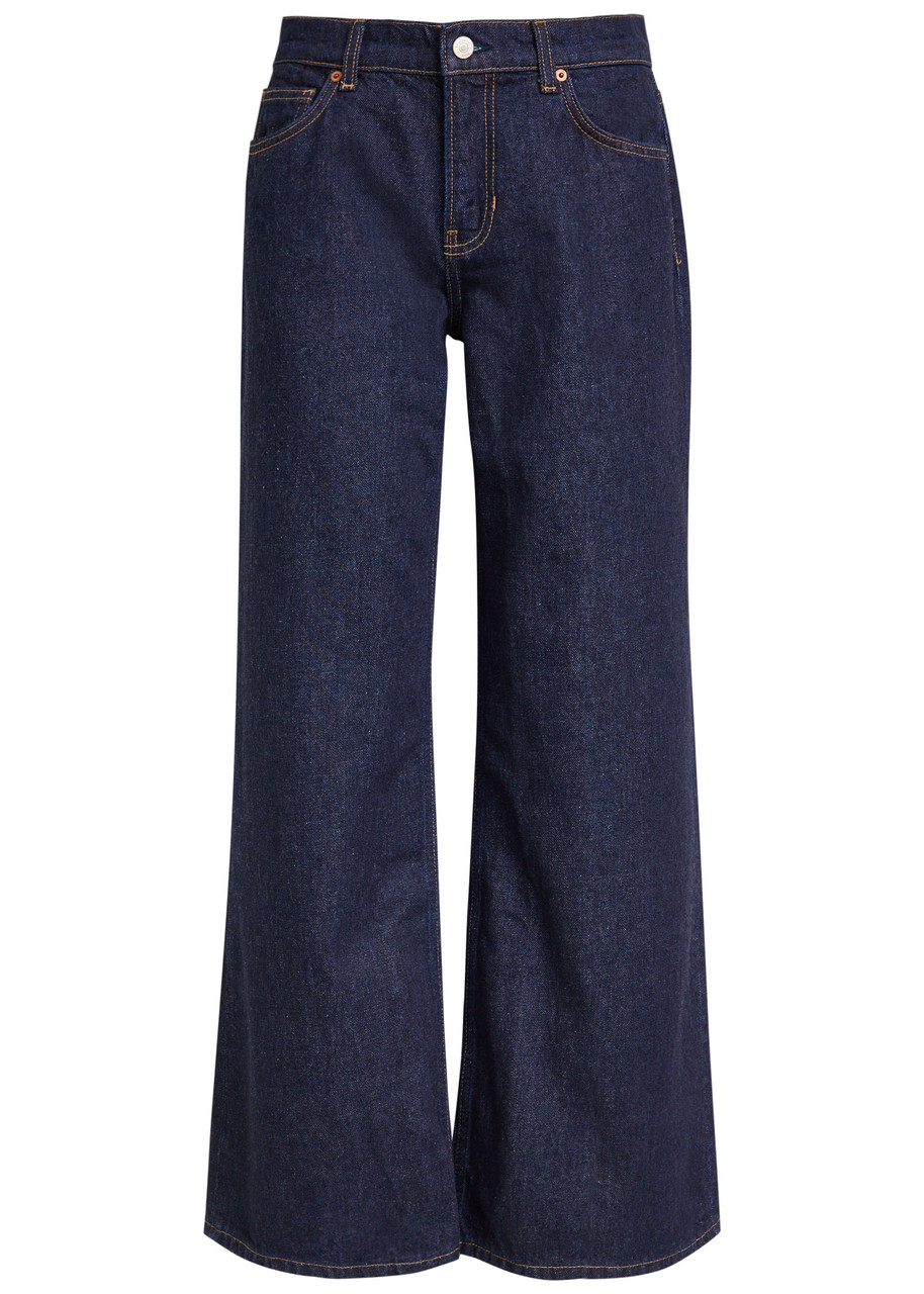 Reformation Cary Wide-leg Jeans – Dark Blue – W S Reformation Cary Wide-leg Jeans – Dark Blue – W S