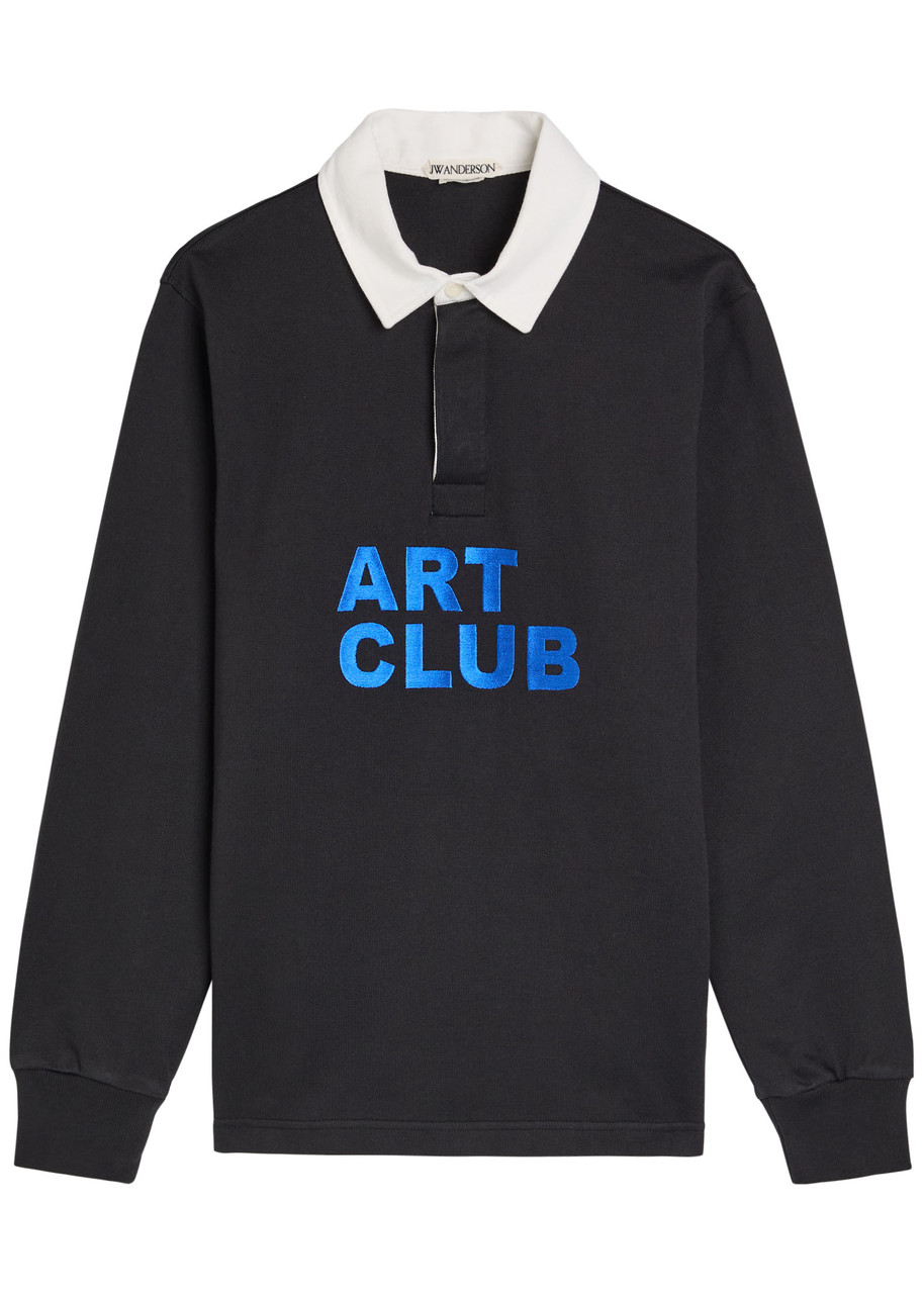 JW Anderson Art Club Rugby Cotton Polo Shirt – Black – M M JW Anderson Art Club Rugby Cotton Polo Shirt – Black – M M