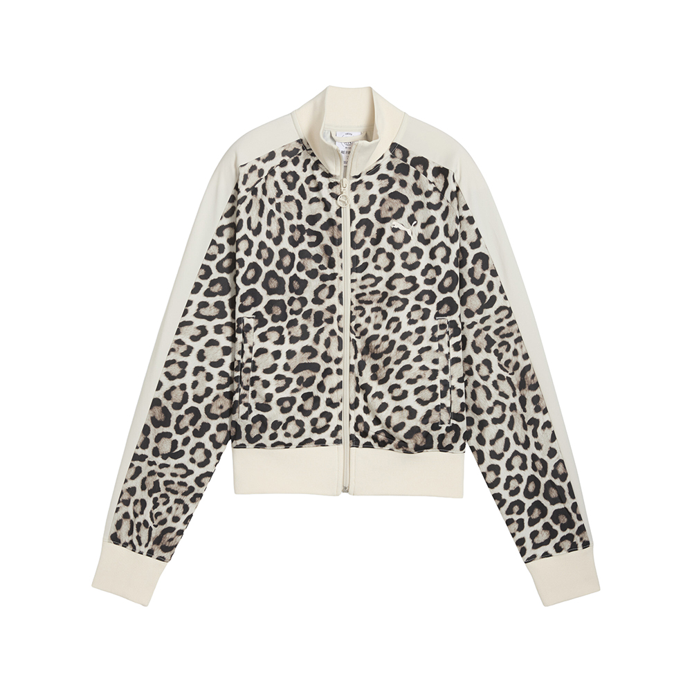 PUMA T Leo Luxe Leopard Print Short Full Zip Track Jacket PUMA T Leo Luxe Leopard Print Short Full Zip Track Jacket