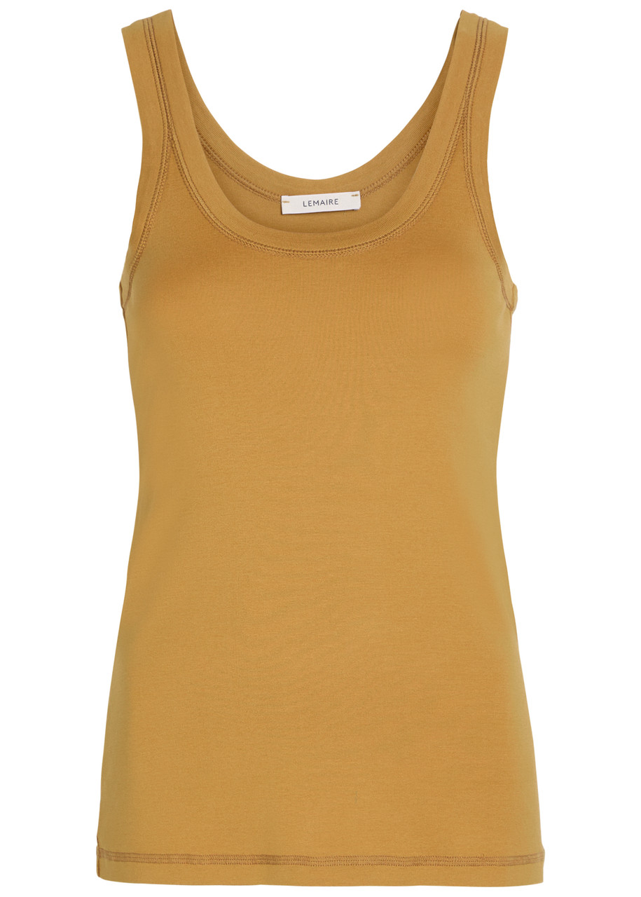 Lemaire Ribbed Cotton Tank top – Camel – L L Lemaire Ribbed Cotton Tank top – Camel – L L