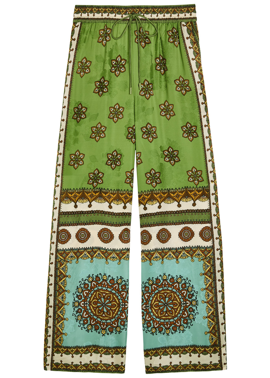Alemais Contina Printed Wide-leg Satin Trousers – Multicoloured – Alemais Contina Printed Wide-leg Satin Trousers – Multicoloured –