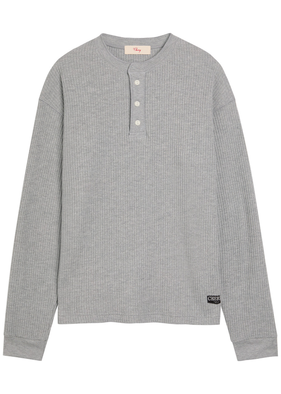 Cherry Los Angeles Chevron Classic Waffle Henley shirt – Grey Cherry Los Angeles Chevron Classic Waffle Henley shirt – Grey