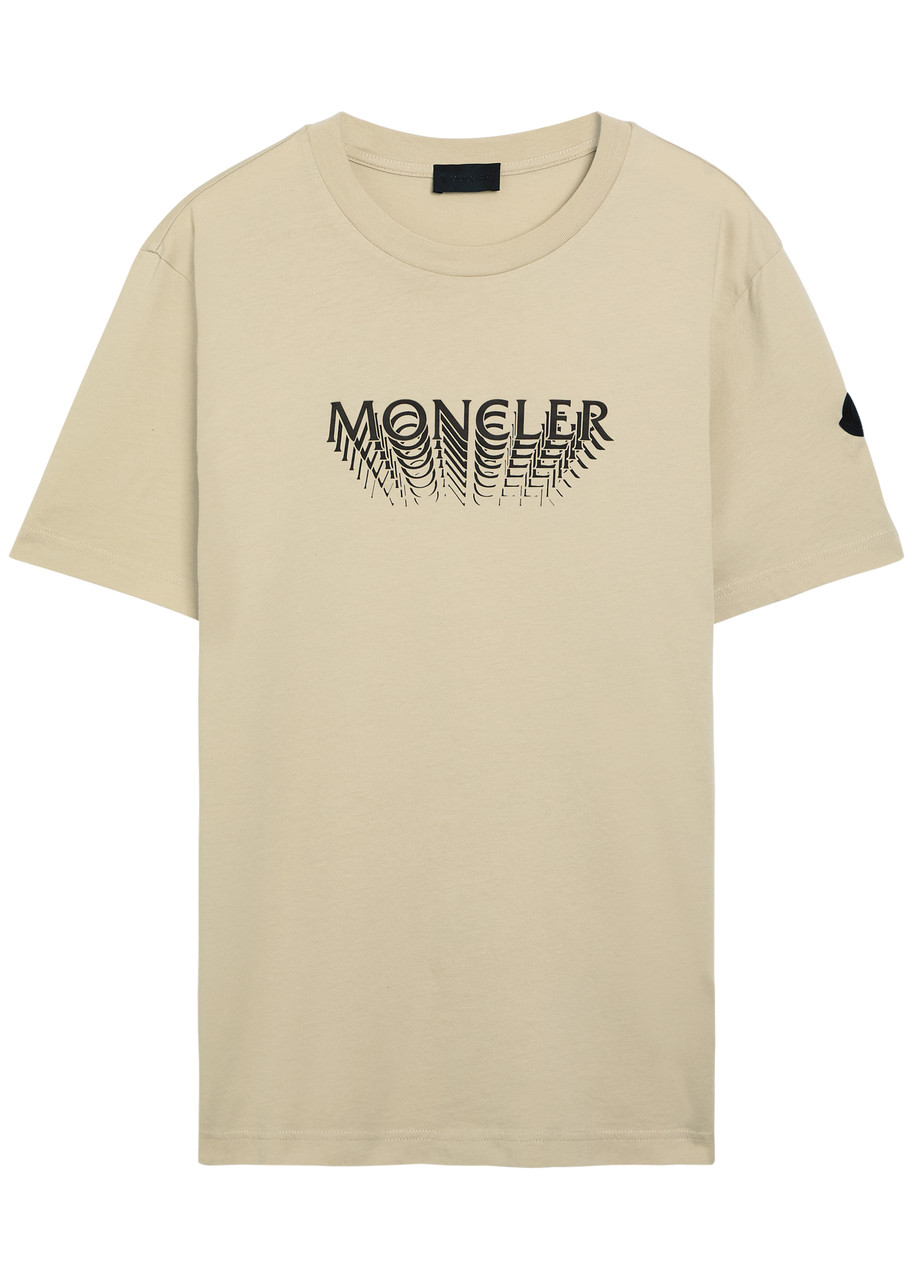 Moncler Logo-print Cotton shirt – Beige Moncler Logo-print Cotton shirt – Beige
