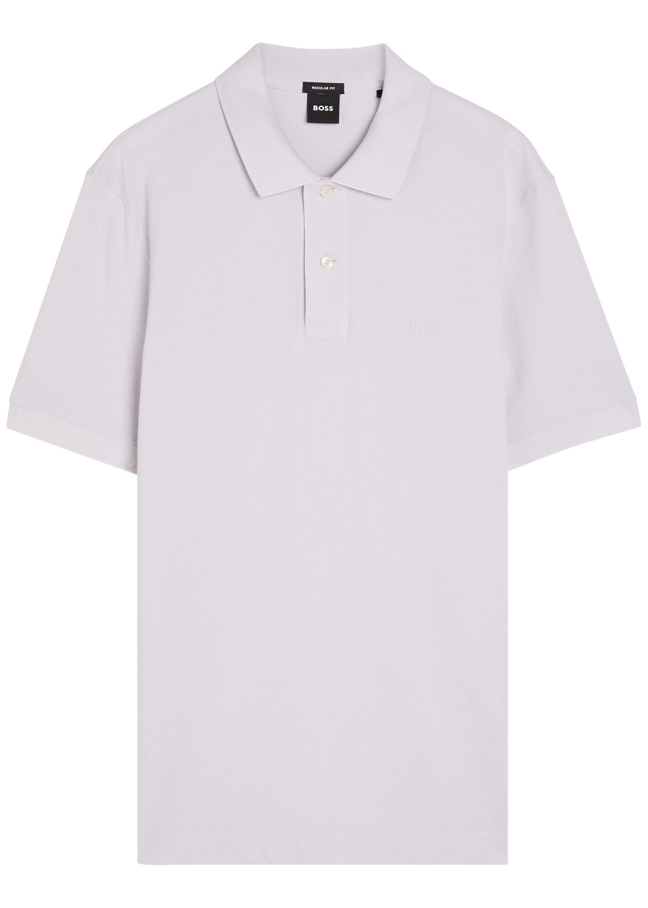 Boss Pallas Logo-embroidered Piqu Cotton Polo Shirt – Light Purple Boss Pallas Logo-embroidered Piqu Cotton Polo Shirt – Light Purple