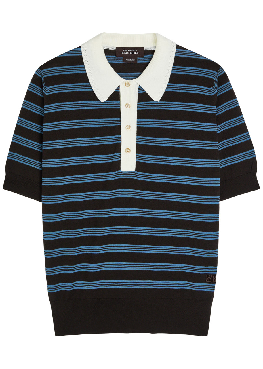 Wales Bonner Breeze Merino Wool Polo Shirt – Multicoloured Wales Bonner Breeze Merino Wool Polo Shirt – Multicoloured