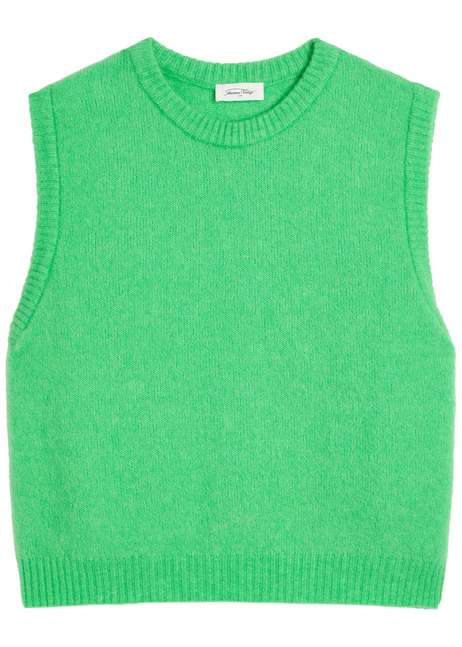 American Vintage Vitow Brushed Alpaca and Wool-blend Vest – Green – S – S